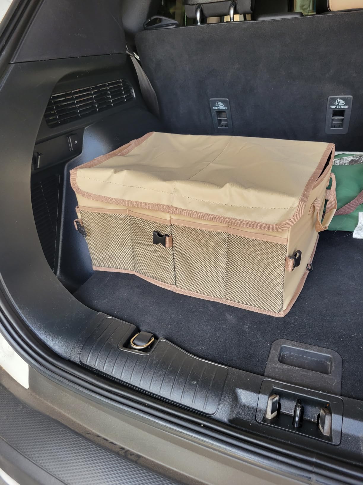 FORTEM Trunk Organizer - Foldable Car Organizer & Storage for SUVs & Trucks | Car Accessories for Men Women, Collapsible Bag, Non Slip Bottom, Straps, Soft Cover, 600D Oxford, Black, 3 Compartments, 50L customer photo 1