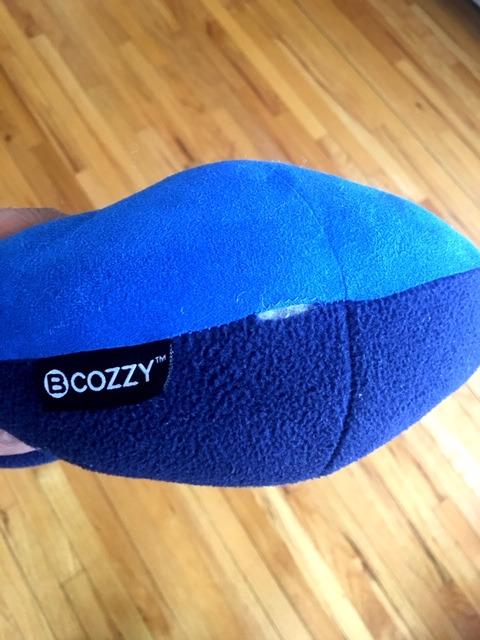 BCOZZY Travel Neck Pillow for Airplane - Patented Double Support for Head, Neck, and Chin. Best for Long Flights, Plane Sleeping, and Car Rides. Adjustable Size. Fully Washable. Carry Bag. Large, Navy customer photo 2