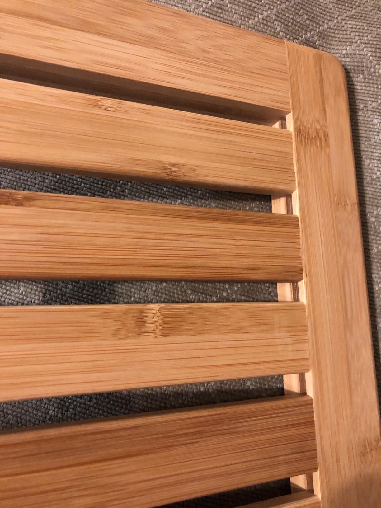 Bamboo Bath Mat for Bathroom - Foldable Wooden Shower Mat with Non Slip Feet, Slatted Wood Bath Mat Dries Fast, Indoor Outdoor Shower Mat for Spa Sauna Pool, Bamboo Floor Mat for Bathtub 24 x 18 Inch customer photo 1