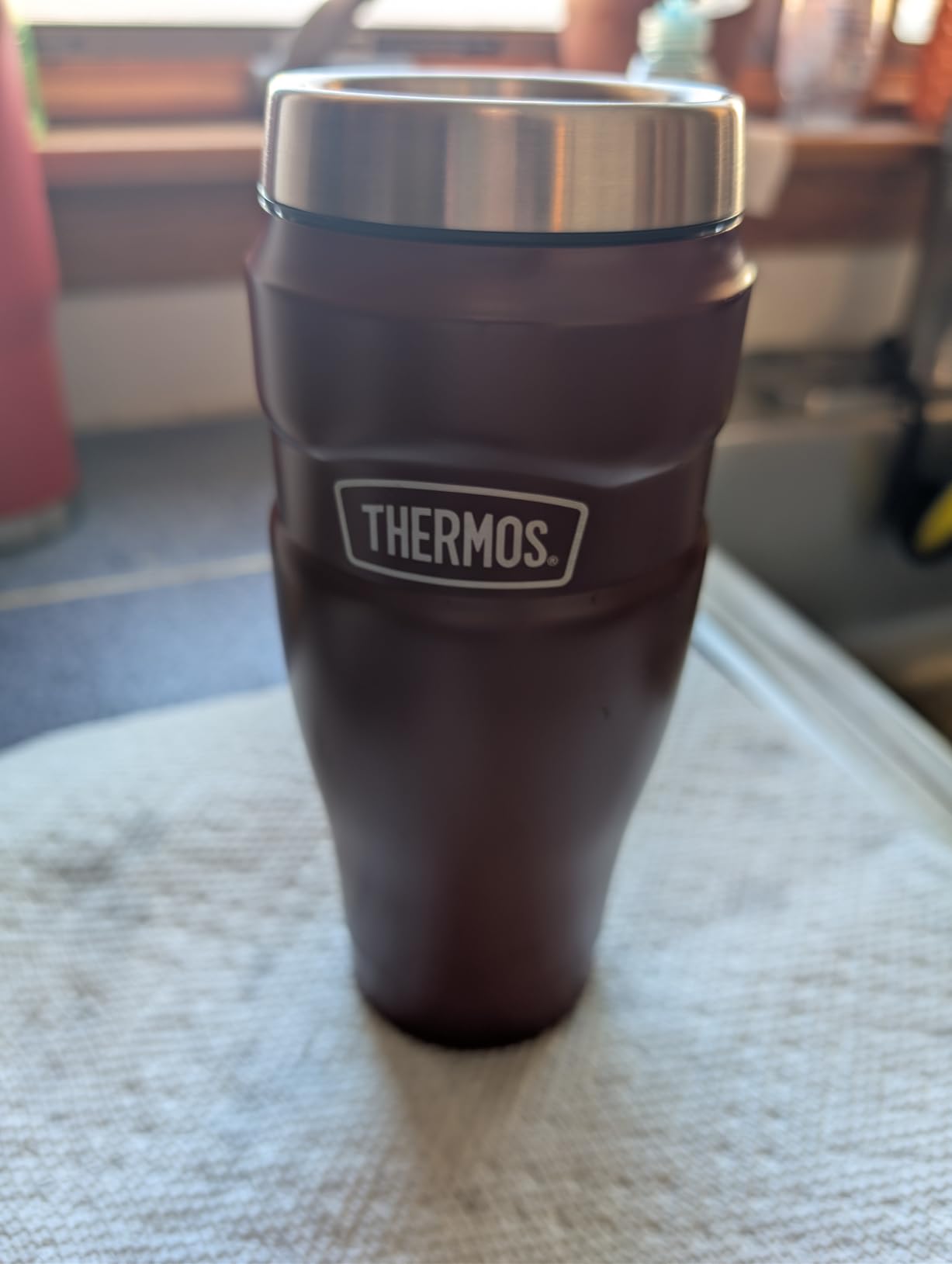 THERMOS Stainless King Vacuum-Insulated Travel Tumbler, 16 Ounce, Matte Steel customer photo 2