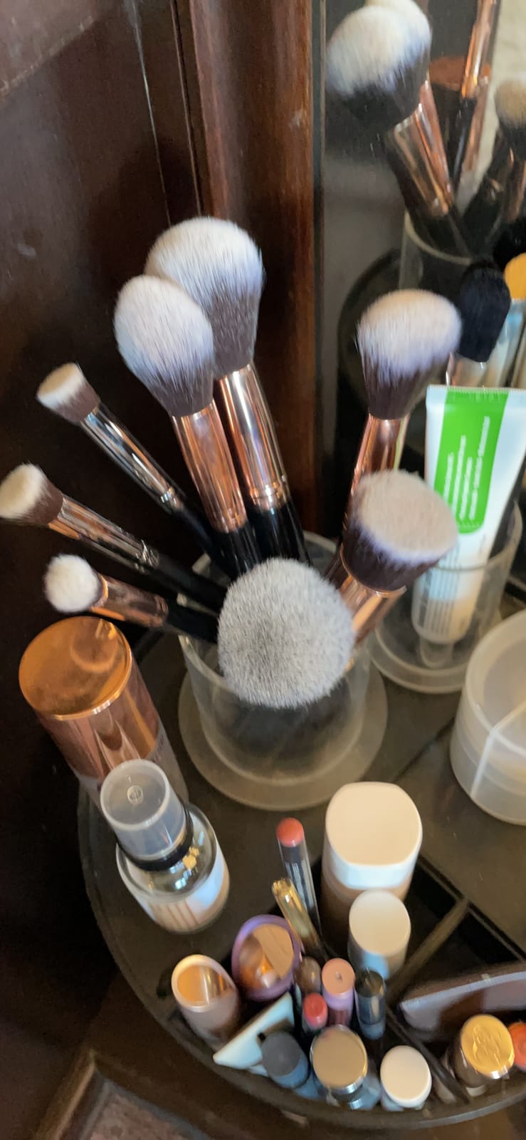 Niré Beauty Professional Makeup Brush Set, 15 Piece Black & Rose Gold | Foundation, powder, blush, blending, eyeshadow, vegan bristles, holder case, sponge, cleaner, guide customer photo 2