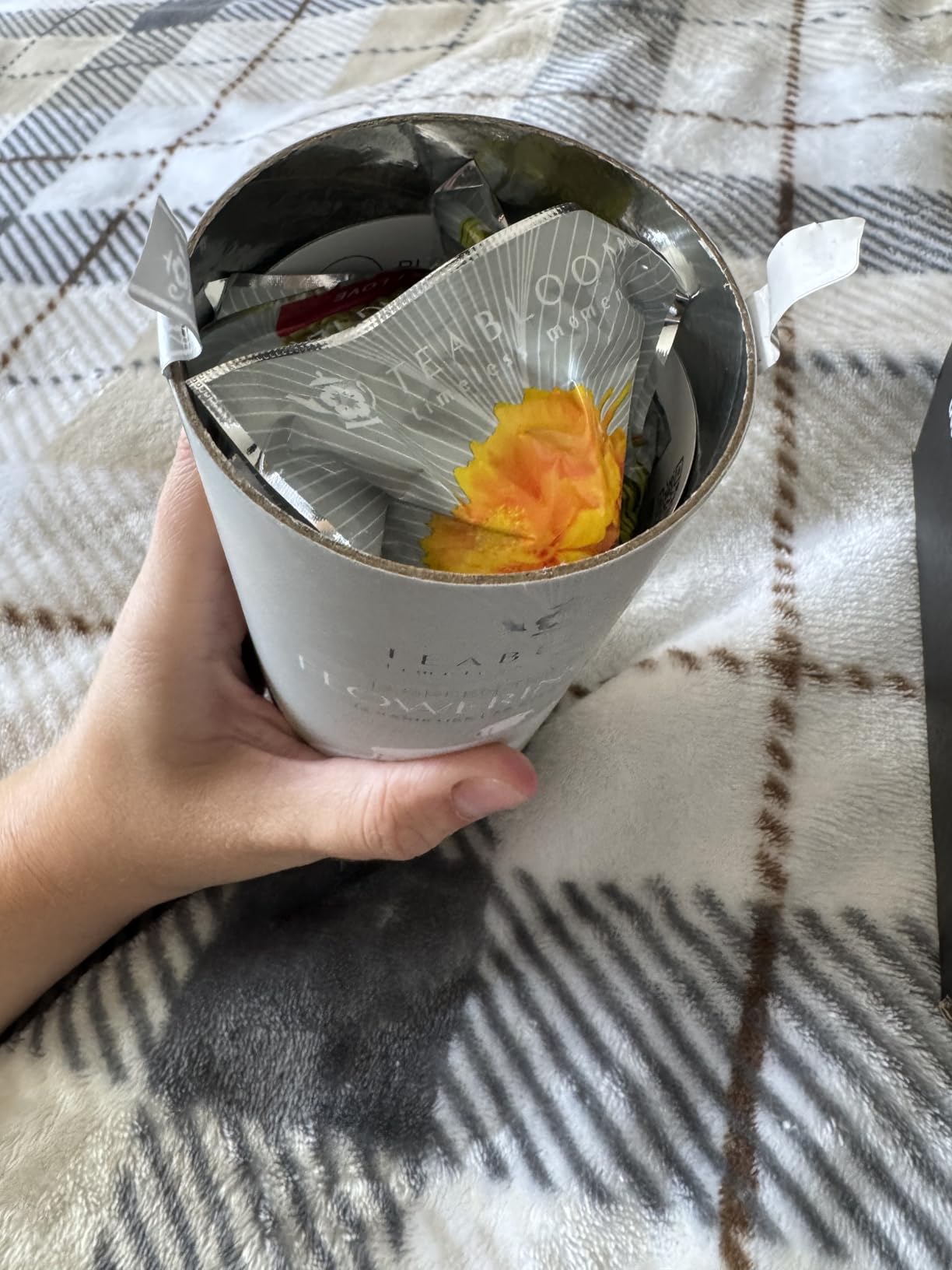 Teabloom Flowering Tea - 12 Unique Varieties of Fresh Blooming Tea Flowers - Hand-Tied Natural Green Tea Leaves & Edible Flowers - 12-Pack Gift Canister - 36 Steeps, Makes 250 Cups customer photo 1