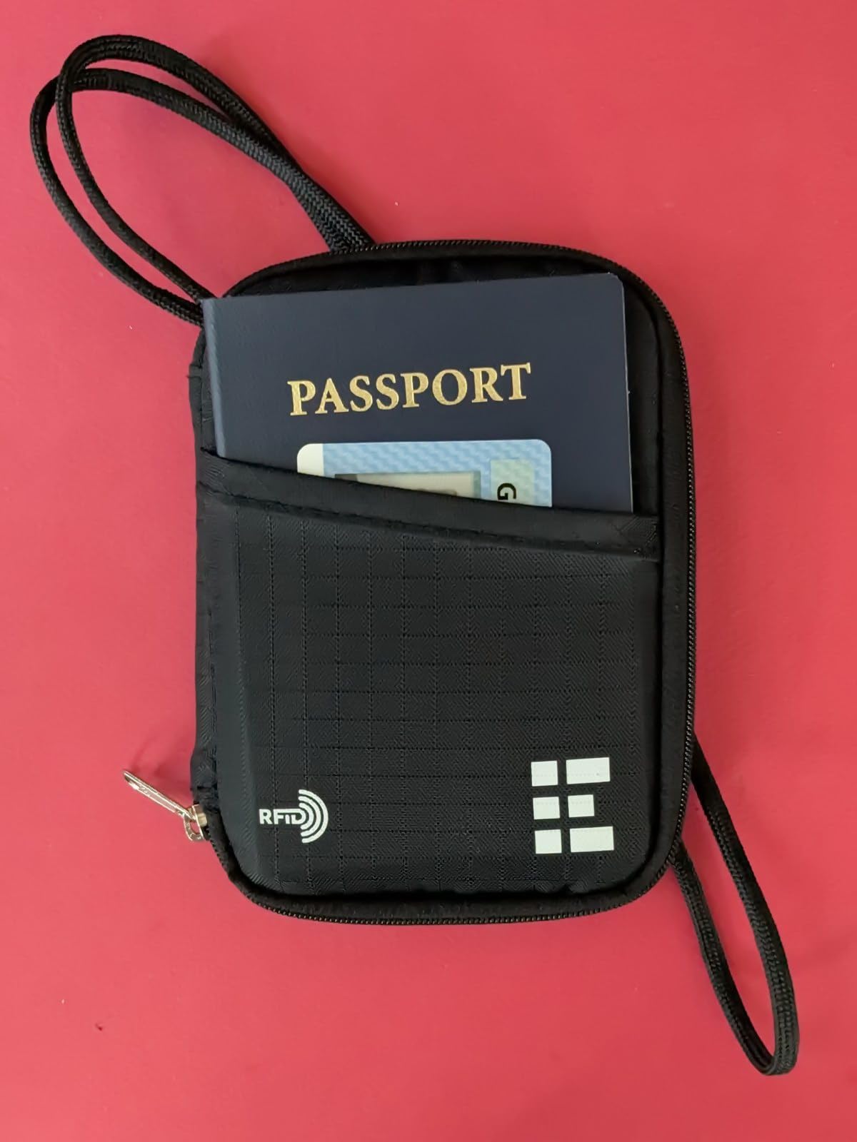 RFID Passport Holder for Passports & Cards, Zippered, Black | Zippered Travel Wallet for Men & Women, Fits Passport, Cards, Cash, Sim Card; Compact Travel Document Holder, Midnight Black customer photo 2