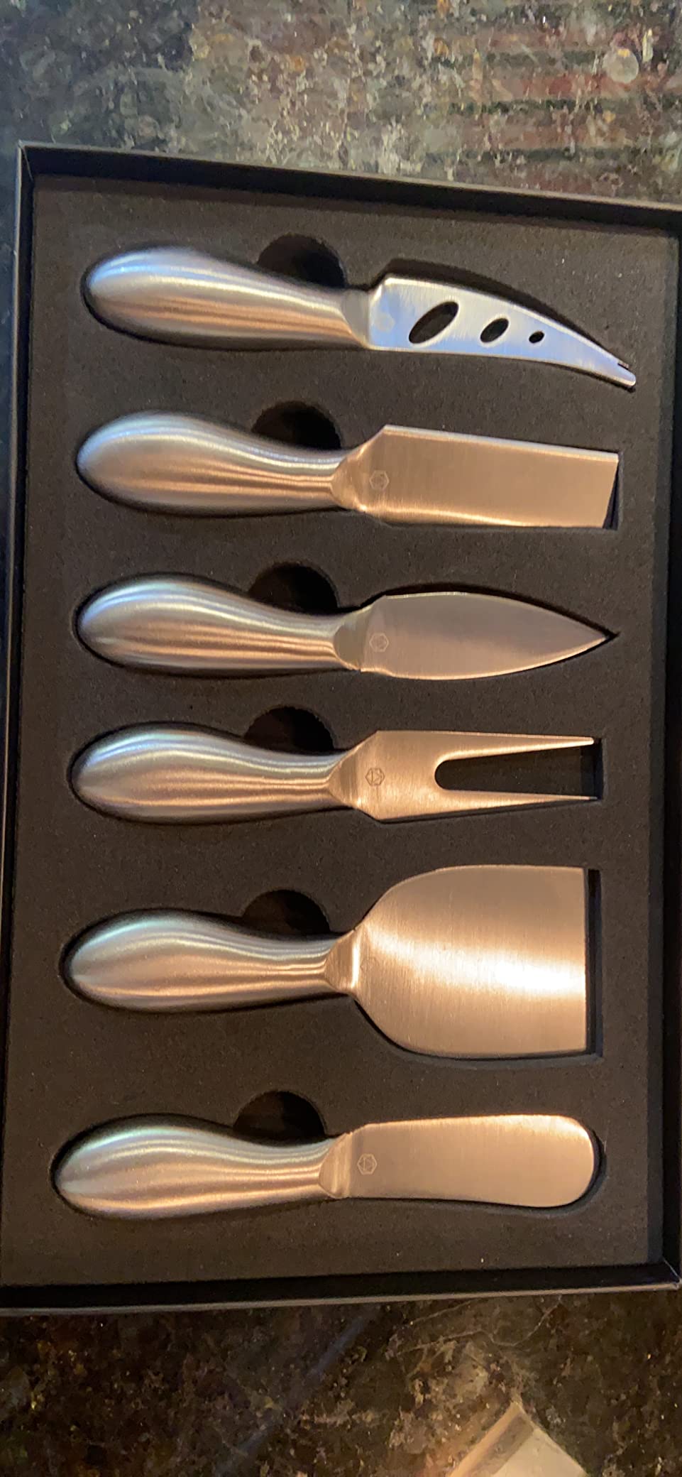 Lunar 6-Piece Premium Stainless Steel Cheese Knife Set | Stainless Steel Handle. Versatile Cheese Knives Set, Charcuterie Board Accessories. 15 Festive Recipes. Gift-Ready customer photo 1