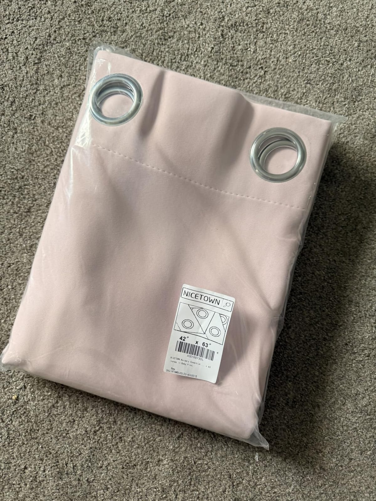NICETOWN Baby Pink Blackout Curtains for Nursery 42