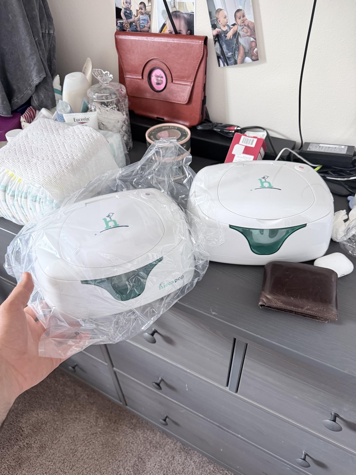 Hiccapop Baby Wipe Warmer and Wipes Dispenser, Diaper Wipe Warmer, White customer photo 2