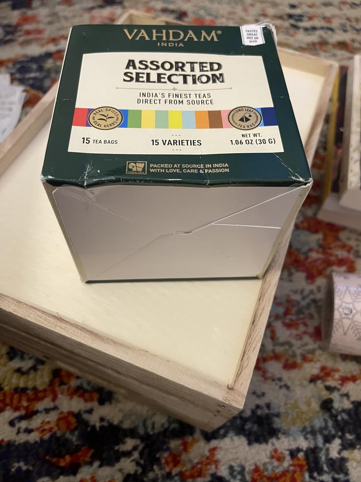 VAHDAM, Assorted Tea Sampler (15 Different Variety in Individually Wrapped Pyramid Tea Bags) Long Leaf Premium Teas I Teas Gift Set I Ideas for Tea Lovers | Gifts for Women & Men customer photo 1