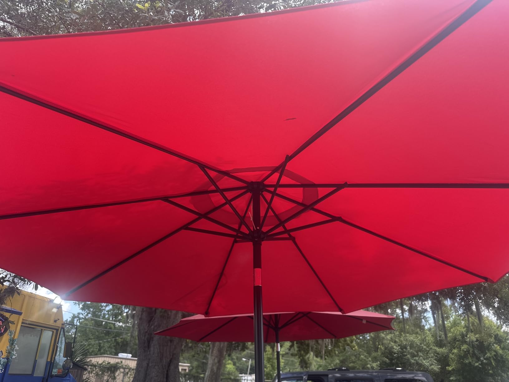 Sunnyglade 9' Patio Umbrella Outdoor Table Umbrella with 8 Ribs Tan | 9 FT Patio Umbrella with Waterproof Polyester Canopy, Aluminum Pole, Push-Button Tilt & Crank for Outdoor Patio Tables, Pool customer photo 1
