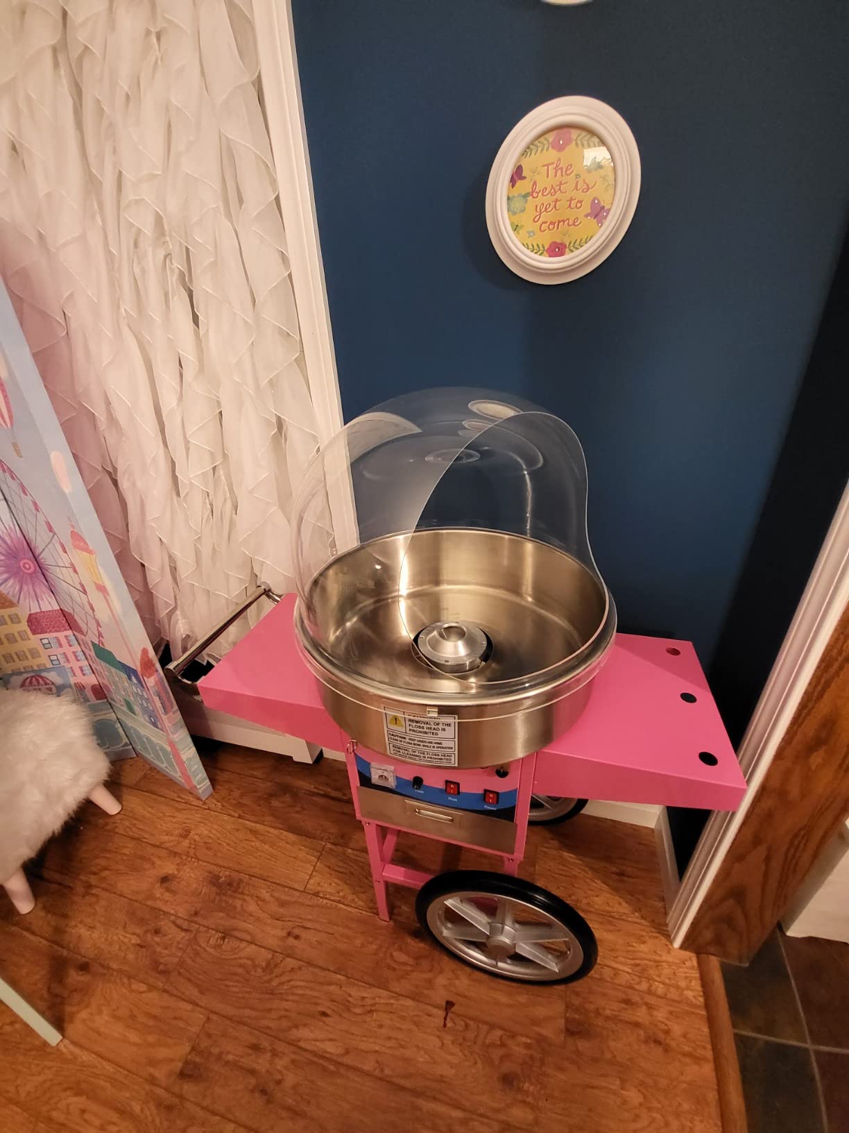 Olde Midway Cotton Candy Machine Cart, SPIN-2000 Electric Candy Floss Maker, Commercial-Grade customer photo 1
