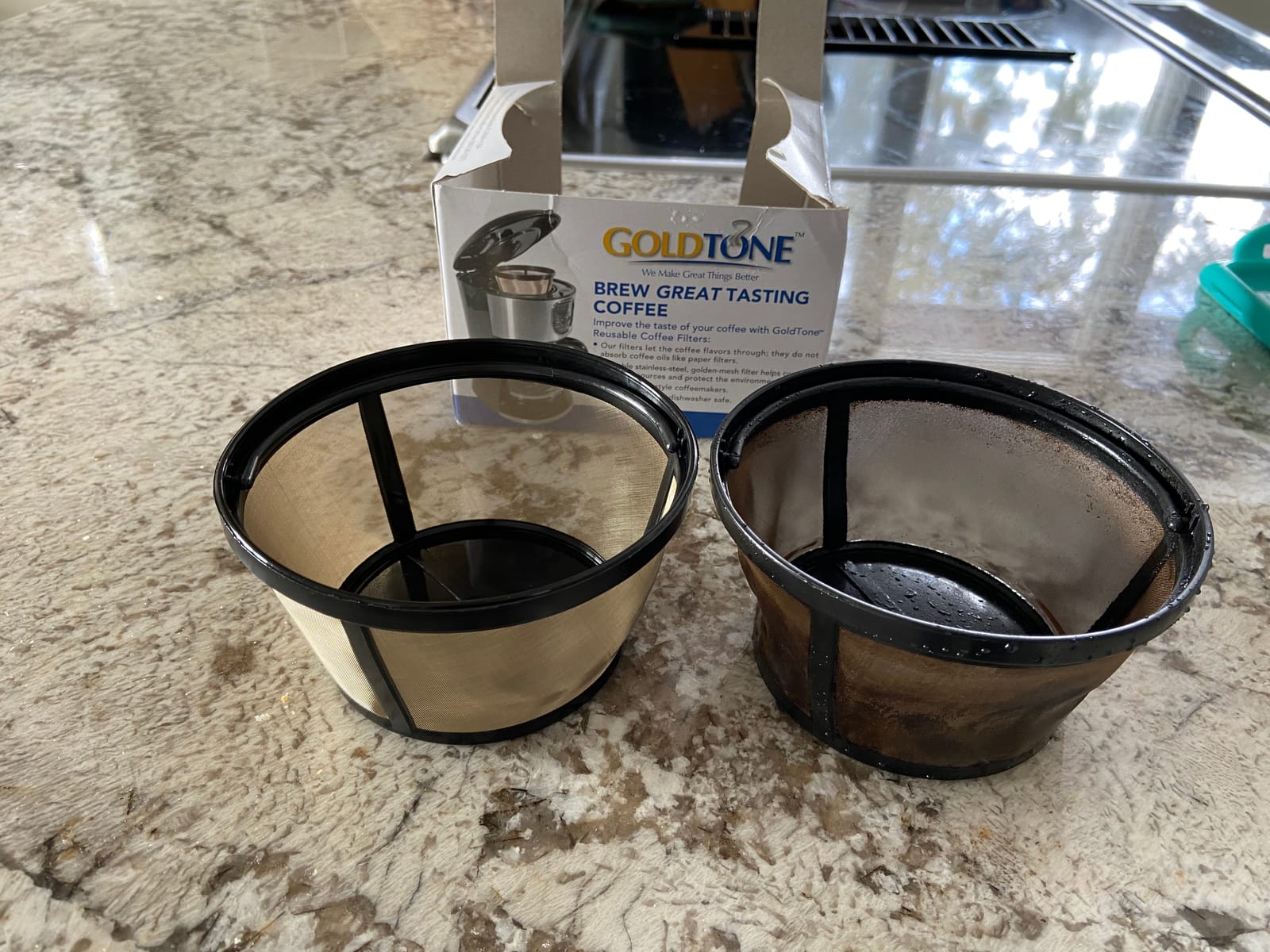 GOLDTONE Reusable 8-12 Cup Basket Coffee Filter fits Mr. Coffee Makers and Brewers, Replaces your Paper Coffee Filters, BPA Free customer photo 2