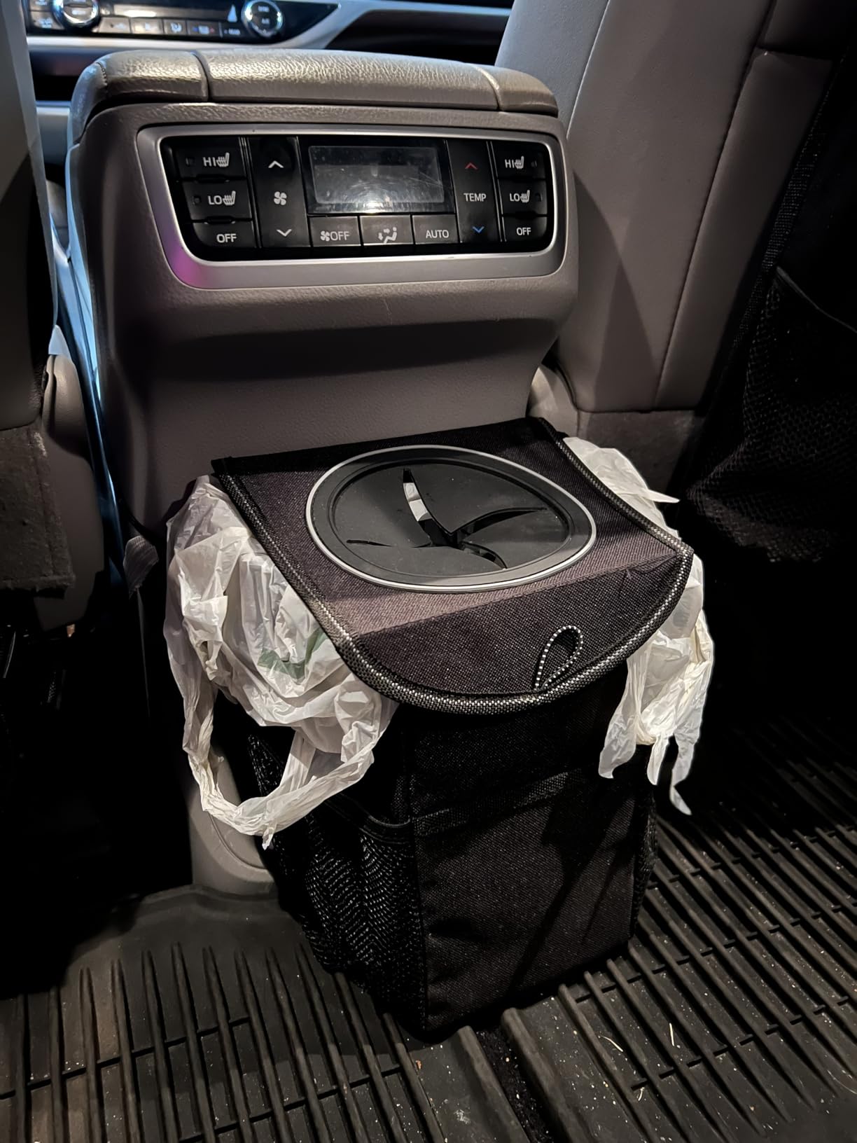 High Road StashAway Heavy Duty Car Trash Can with Rubber Lid | Leakproof Car Garbage Can With 3 Storage Pockets and Sturdy Panels for Stable Floor or Hanging Seatback Use customer photo 1