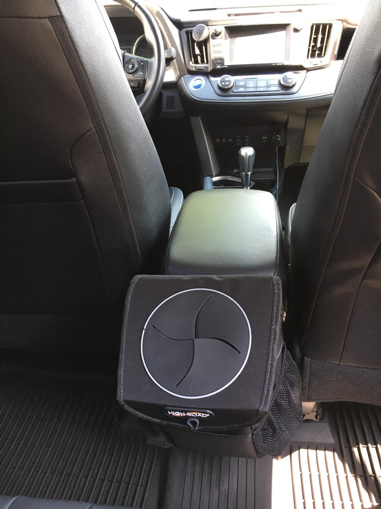 High Road StashAway Heavy Duty Car Trash Can with Rubber Lid | Leakproof Car Garbage Can With 3 Storage Pockets and Sturdy Panels for Stable Floor or Hanging Seatback Use customer photo 2