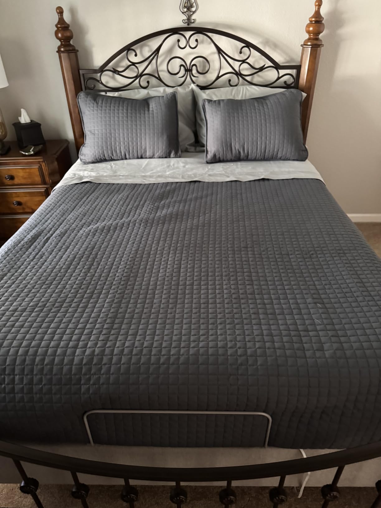 Southshore Fine Living, Inc. Quilts Full Size, Queen Size Quilt Bedding Set, Pet Hair Resistant Bedding Coverlet Queen Size, Full Size Bedspread w/ 2 Pillow Shams, Quilted Bedspread, Dark Taupe Quilts customer photo 2