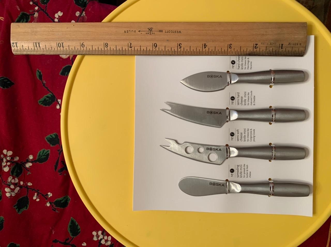 BOSKA Stainless Steel Cheese 4 Knife Set - Mini Copenhagen Knives for All Types of Cheese - Silver Non-Stick - Dishwasher Safe - for Kitchen Cooking customer photo 1