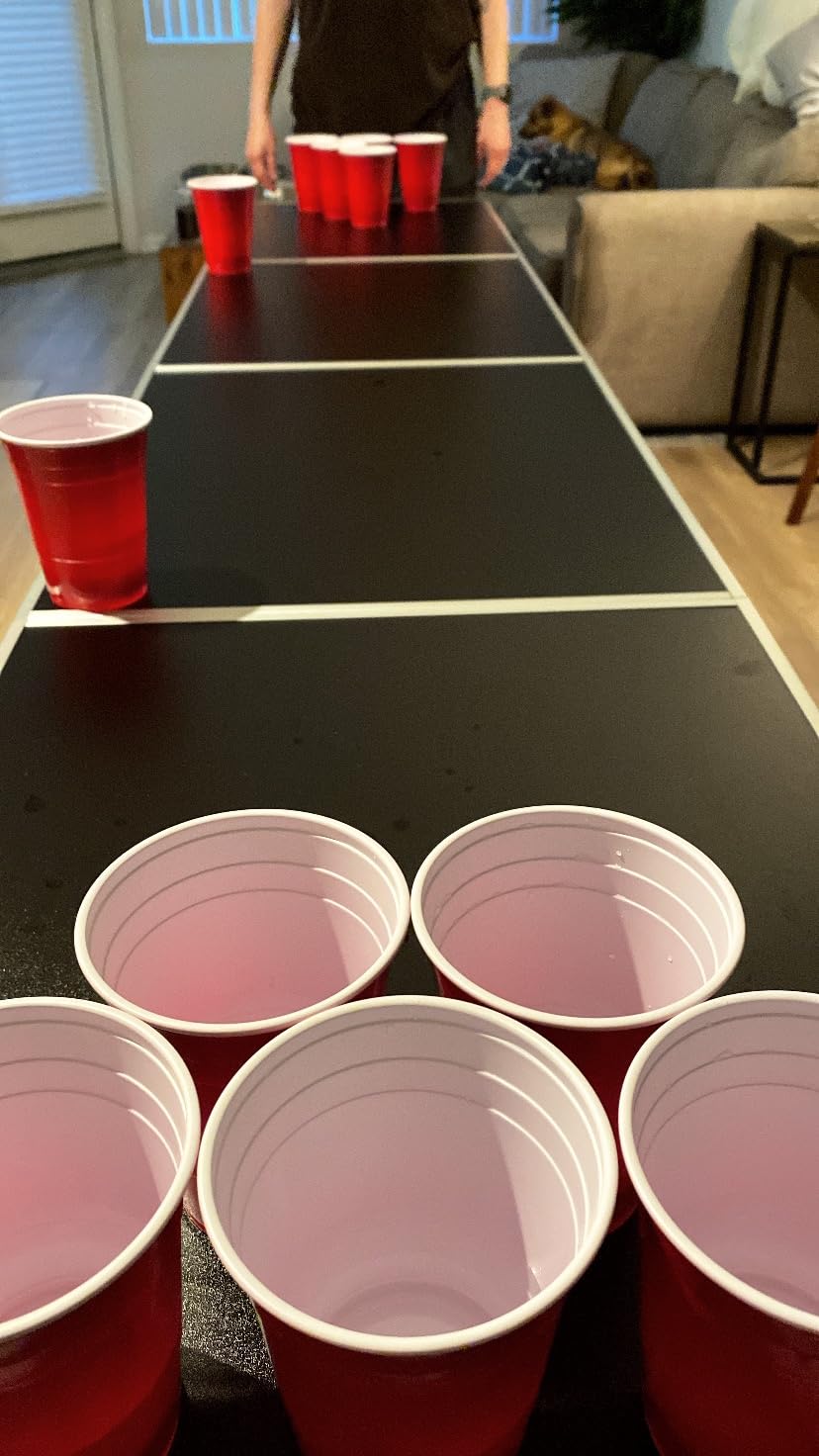 8-Foot Regulation Folding Beer Pong Table w/Beer Pong Balls & Optional Cup Holes, LED Lights, Custom Graphic (Choose Your Model) customer photo 2