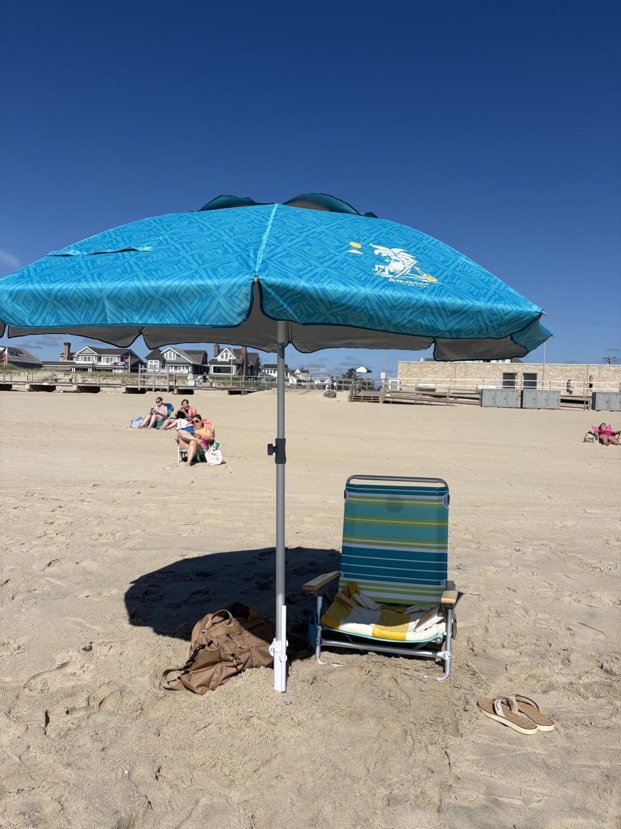 AMMSUN 7ft Heavy Duty High Wind Beach Umbrella Parasols with Sand Anchor Vent Tilt UPF 50+ Sun Protection Portable Outdoor Sunshade Umbrellas customer photo 1