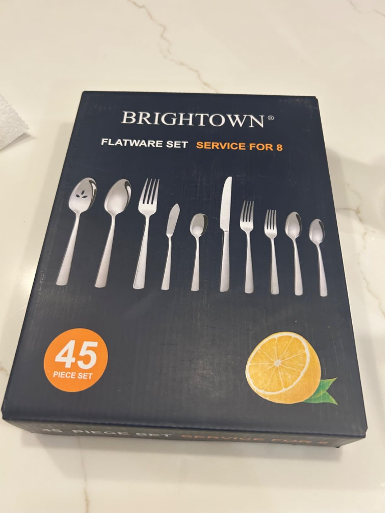 45-Piece Stainless Steel Silverware Set for 8, Dishwasher Safe | For Home, Restaurant & Travel, Heavy-Duty 45pc Set, Includes 8 Steak Knives, Mirror-Polished & Rust-Proof, Ergonomic Design customer photo 1