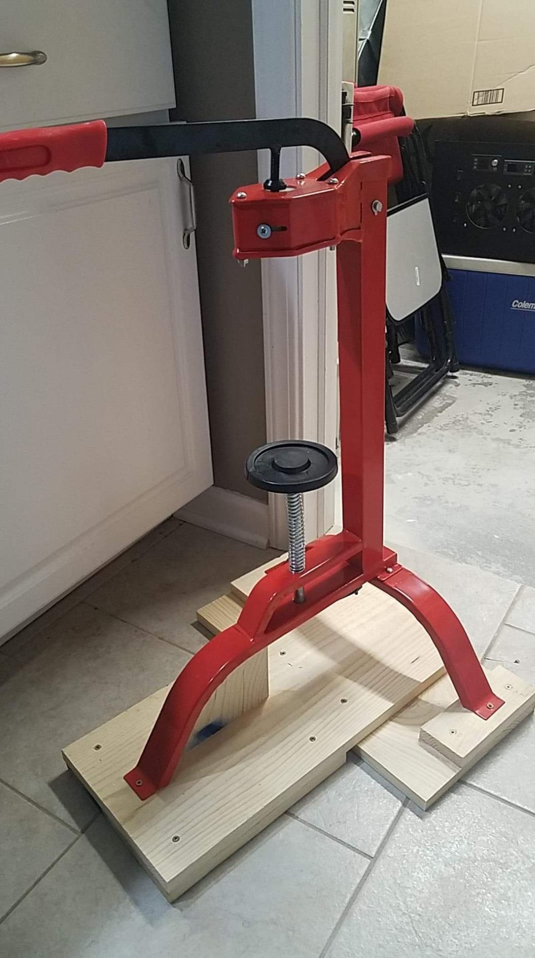 Italian Floor Wine Bottle Corker for Bottling | Adjustable Plunger Depth | Rolled steel frame, molded grip handle, works with #7, #8 and #9 corks, for home wine making equipment and bottling customer photo 1