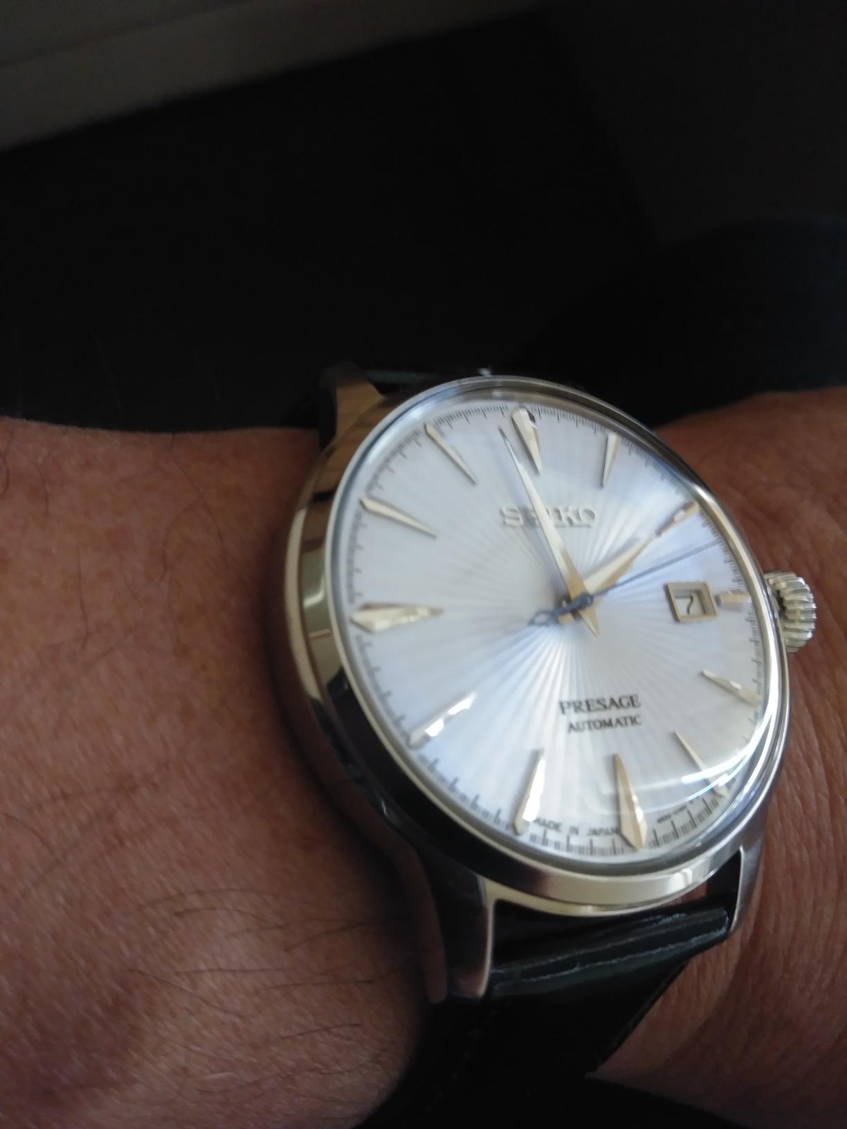 SEIKO PRESAGE Automatic Ice Blue Cocktail Time Sky Diving SRPB43J1 customer photo 1