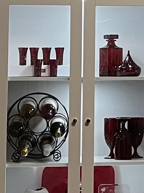PAG-Mass 7 Bottles Freestanding Countertop Wine Rack, Metal Small Table Top Wine Rack, Drink Organizer Bottle Holder, Kitchen Organizers and Storage, Black customer photo 2