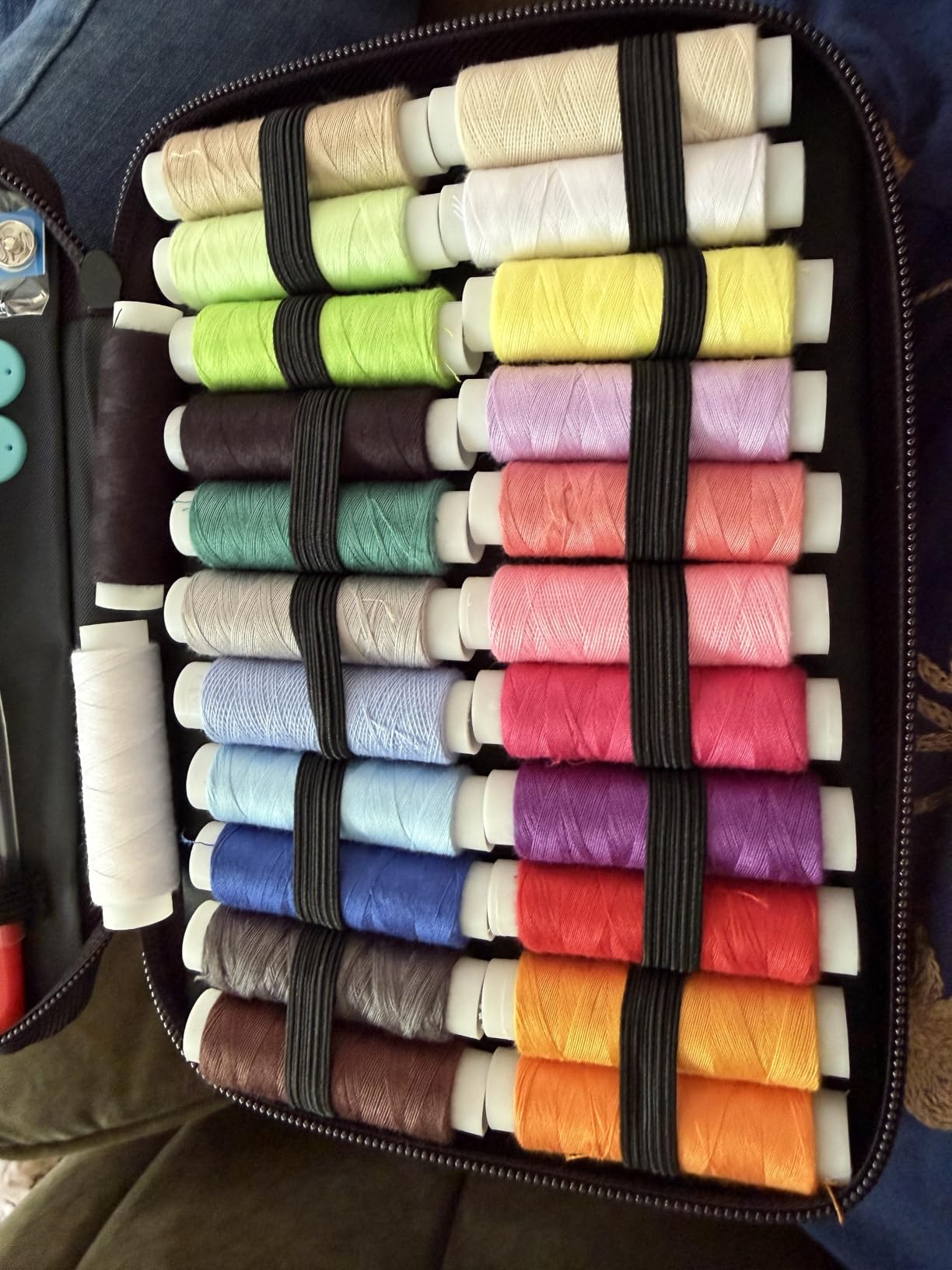 Vellostar Sewing Kit for Adults, 100-Piece Needle and Thread Travel Kit | Beginner-friendly hand sewing kit with 24 thread colors for quick clothing repairs, missing buttons, small tears & loose hems customer photo 1
