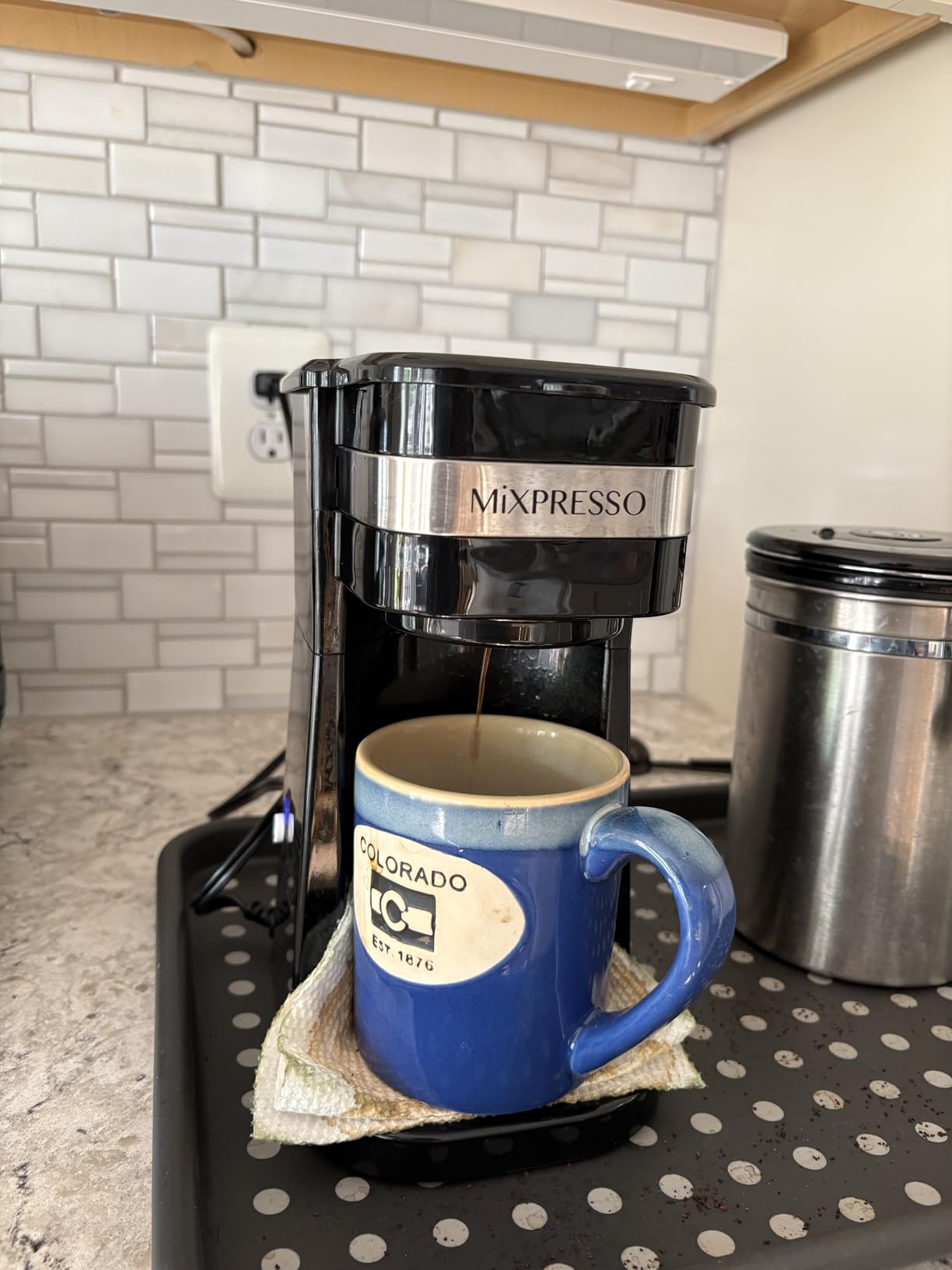 Mixpresso Single Serve & Single Cup Coffee Maker with 14oz Travel Mug Black customer photo 1