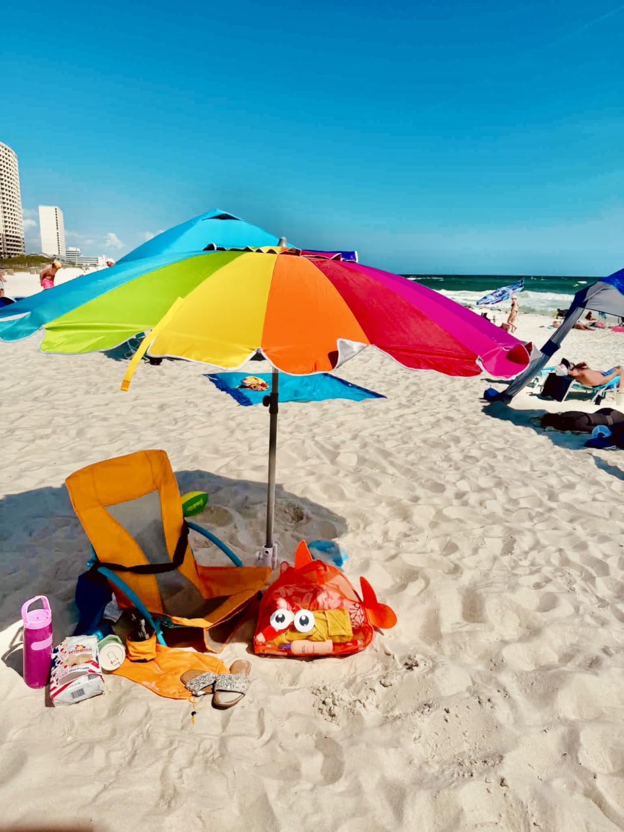 AMMSUN 7.5ft Heavy Duty HIGH Wind Beach Umbrella with sand anchor Vent Tilt Portable Sun Shelter, UV 50+ Protection Outdoor Sunshade Umbrellas customer photo 2
