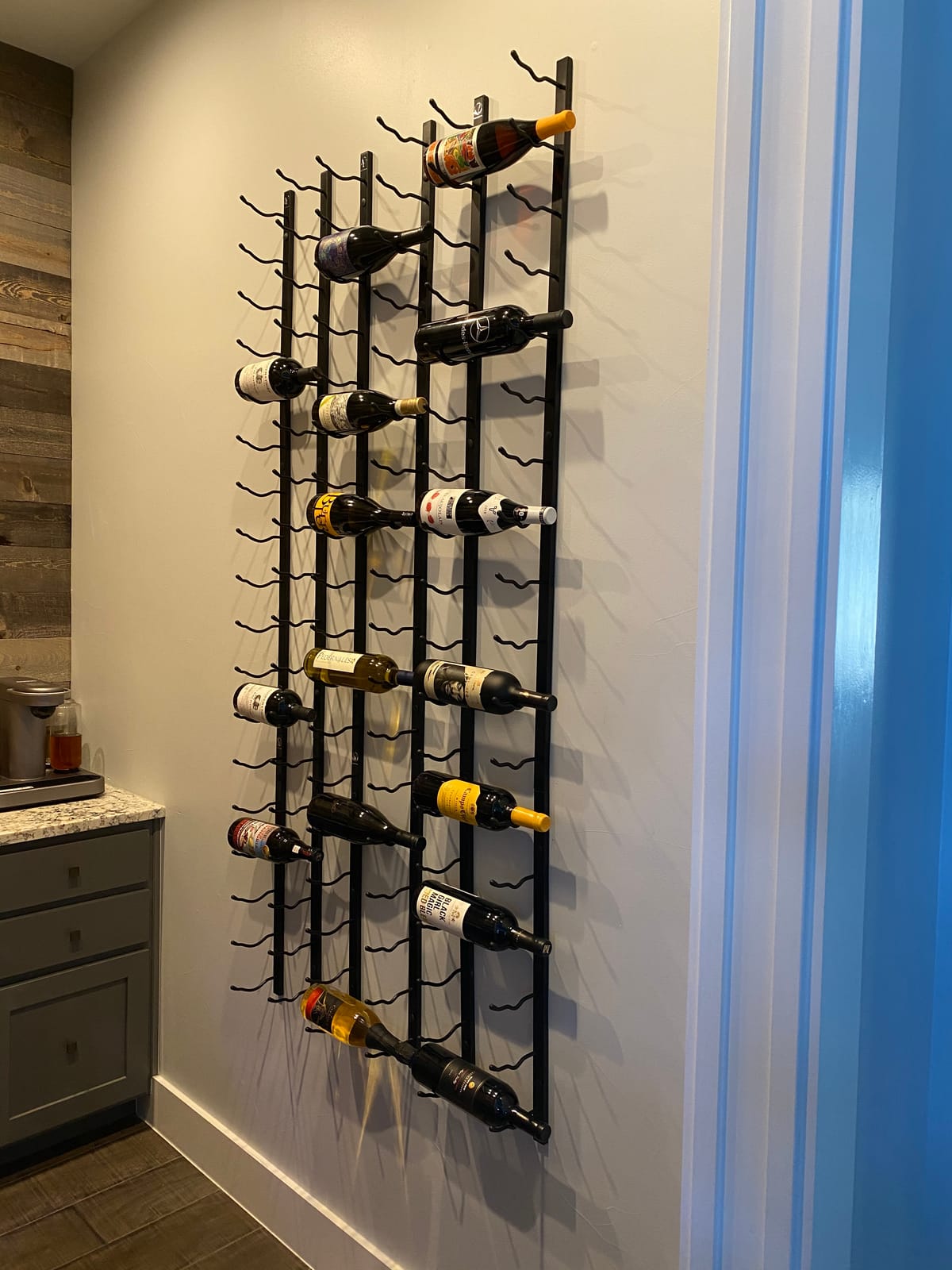 VintageView W Series Pro Wine Rack 6 - Double Depth, Metal Wall Mounted Wine Rack - Modern, Easy Access Wine Storage - Space Saving Wine Rack with Storage Capacity (36 Bottles, Matte Black) customer photo 1