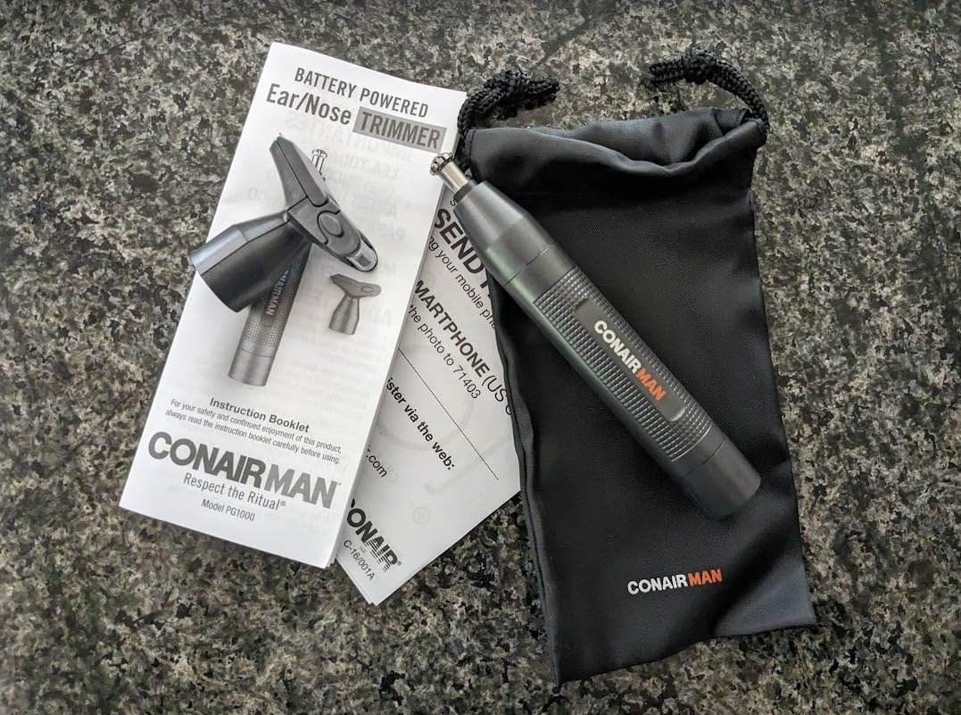 ConairMan Nose Hair Trimmer for Men, For Nose, Ear, and Eyebrows, Patent 360 Bevel Blade for No Pull, No Snag Trimming Experience, Cordless Trimmer 2 piece Set with Detail and Shaver Attachments customer photo 2