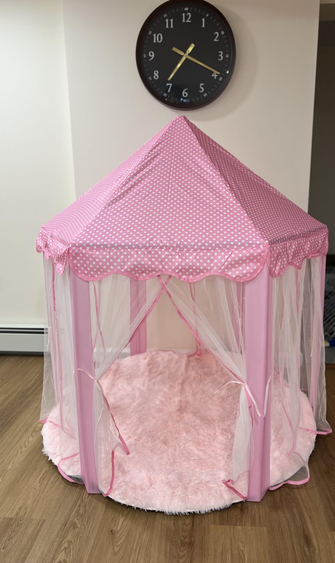 wilwolfer Princess Castle Play Tent for Girls Large Kids Play Tents Hexagon Playhouse with Star Lights Toys for Children Indoor Games (Pink) customer photo 2