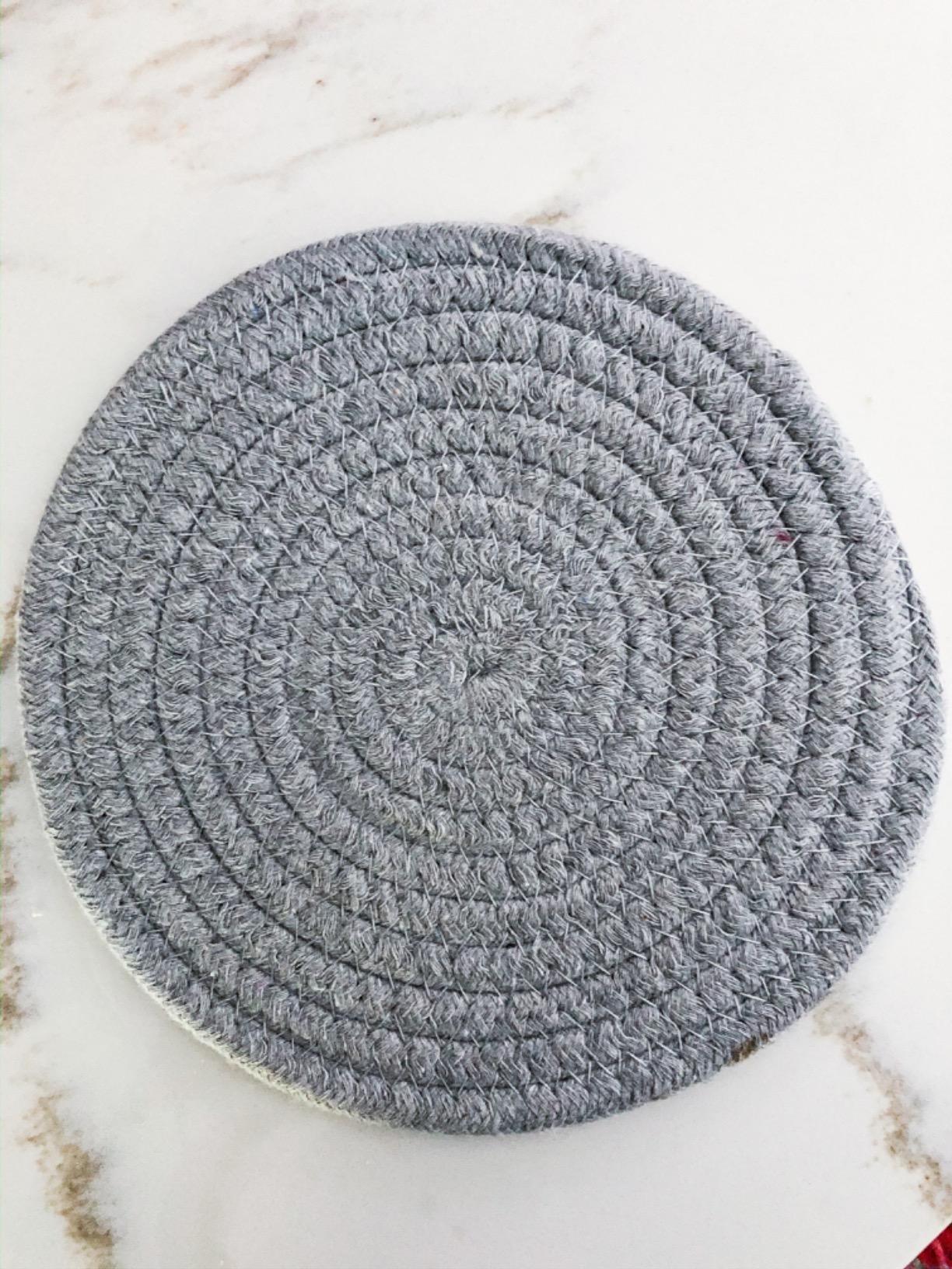 Potholders Set Trivets Set 100% Pure Cotton Thread Weave Hot Pot Holders Set (Set of 3) Stylish Coasters, Hot Pads, Hot Mats, Spoon Rest For Cooking and Baking by Diameter 7 Inches (Gray) customer photo 2