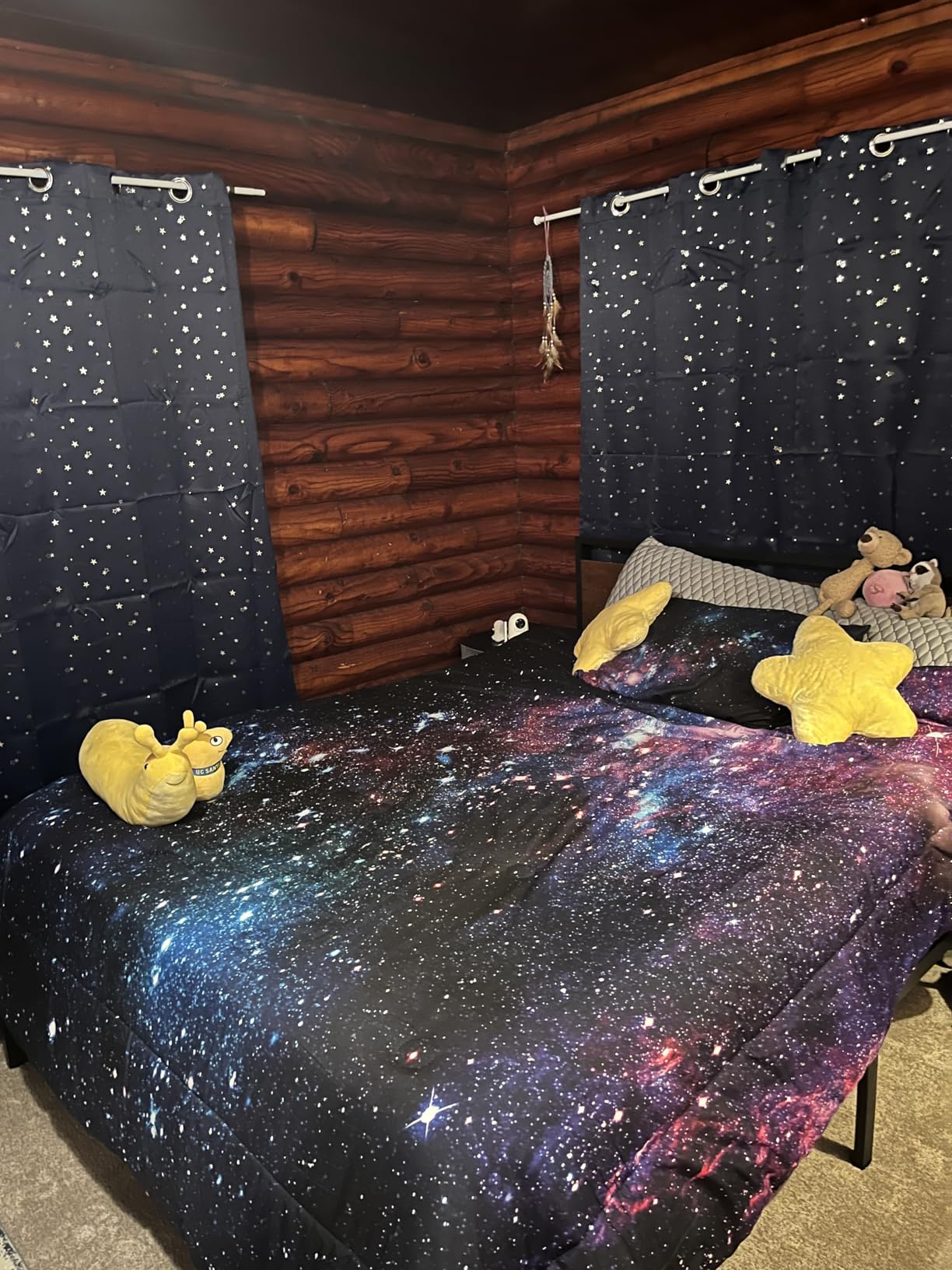 BGment Kids Blackout Curtains for Boys Bedroom, Star Curtains Thermal Insulated Grommet Window Drapes for Nursery, Set of 2 Panels (42 x 63 Inch, Navy Blue) customer photo 1