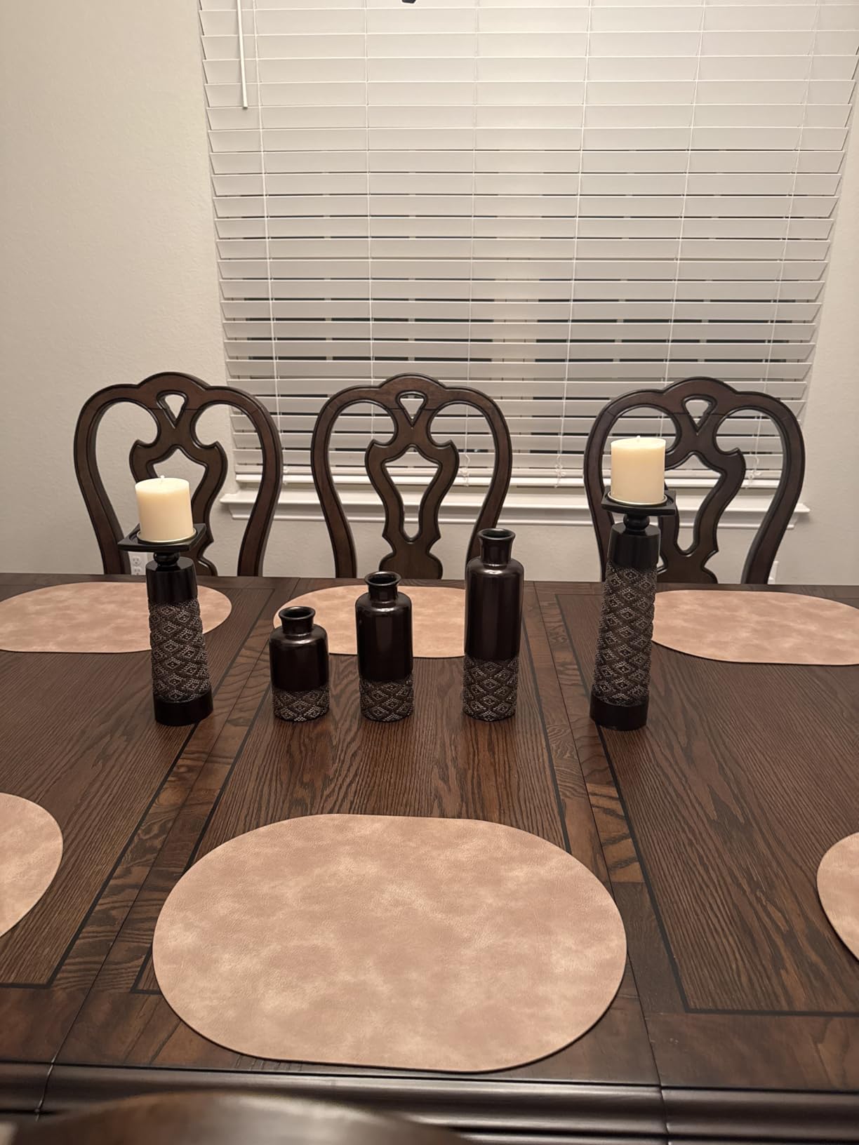 Creative Scents Dublin Brown Pillar Candle Holder Set of 2 - Home Decor Aesthetic, Coffee Table Decor Mantel Centerpieces Table Decorations, Living Room Decor or Dining Tabletop Decor -Gift Packaged- customer photo 1