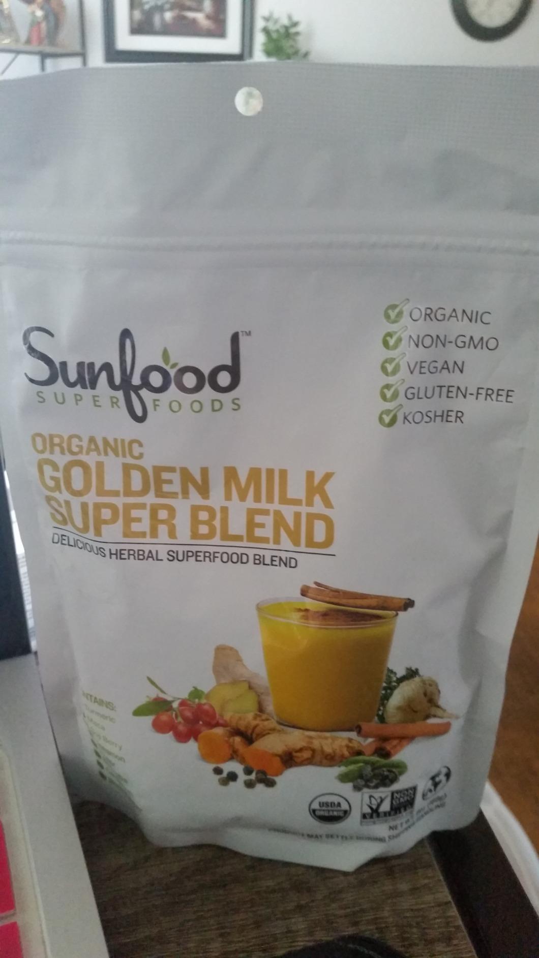 Sunfood Superfoods Organic Golden Milk Super Blend - Turmeric Latte Powder Mix with Ginger, Black Pepper, Cinnamon & Cardamom Spices, Vegan, USDA Organic, Gluten Free - 6 oz customer photo 2
