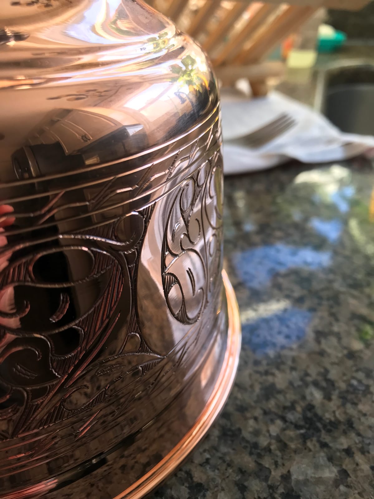 DEMMEX Heavy Gauge 1mm Thick Engraved Solid Copper Tea Pot Kettle Stovetop Teapot, Handmade (1.6-Quarts - Engraved) customer photo 2