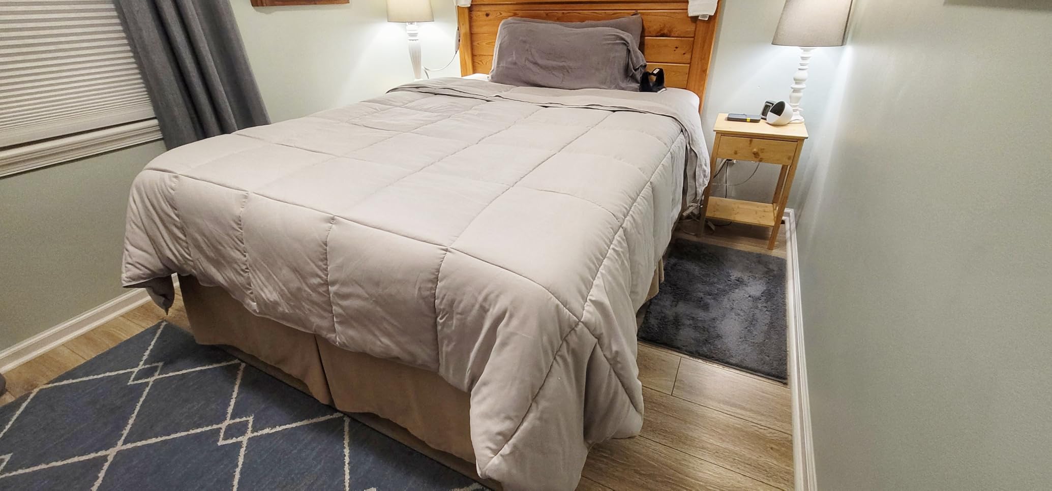 Bare Home Queen Comforter Set - 1800 Ultra Soft (Queen, Light Grey) customer photo 2