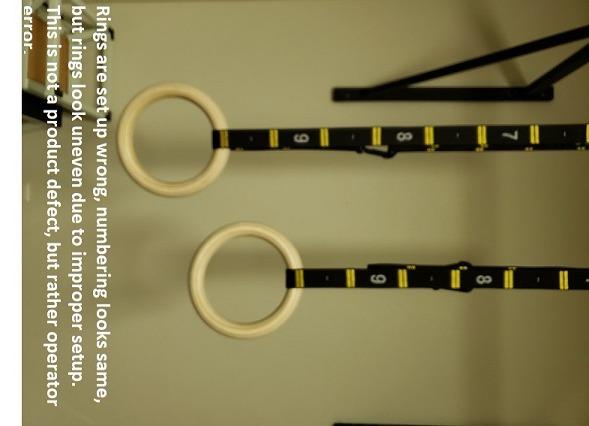 Double Circle Wood Gymnastics Rings with Quick Adjust Numbered Straps and Exercise Videos Guide - Full Body Workout Rings, Calisthenics, Home Gym (Multi-Size) customer photo 2