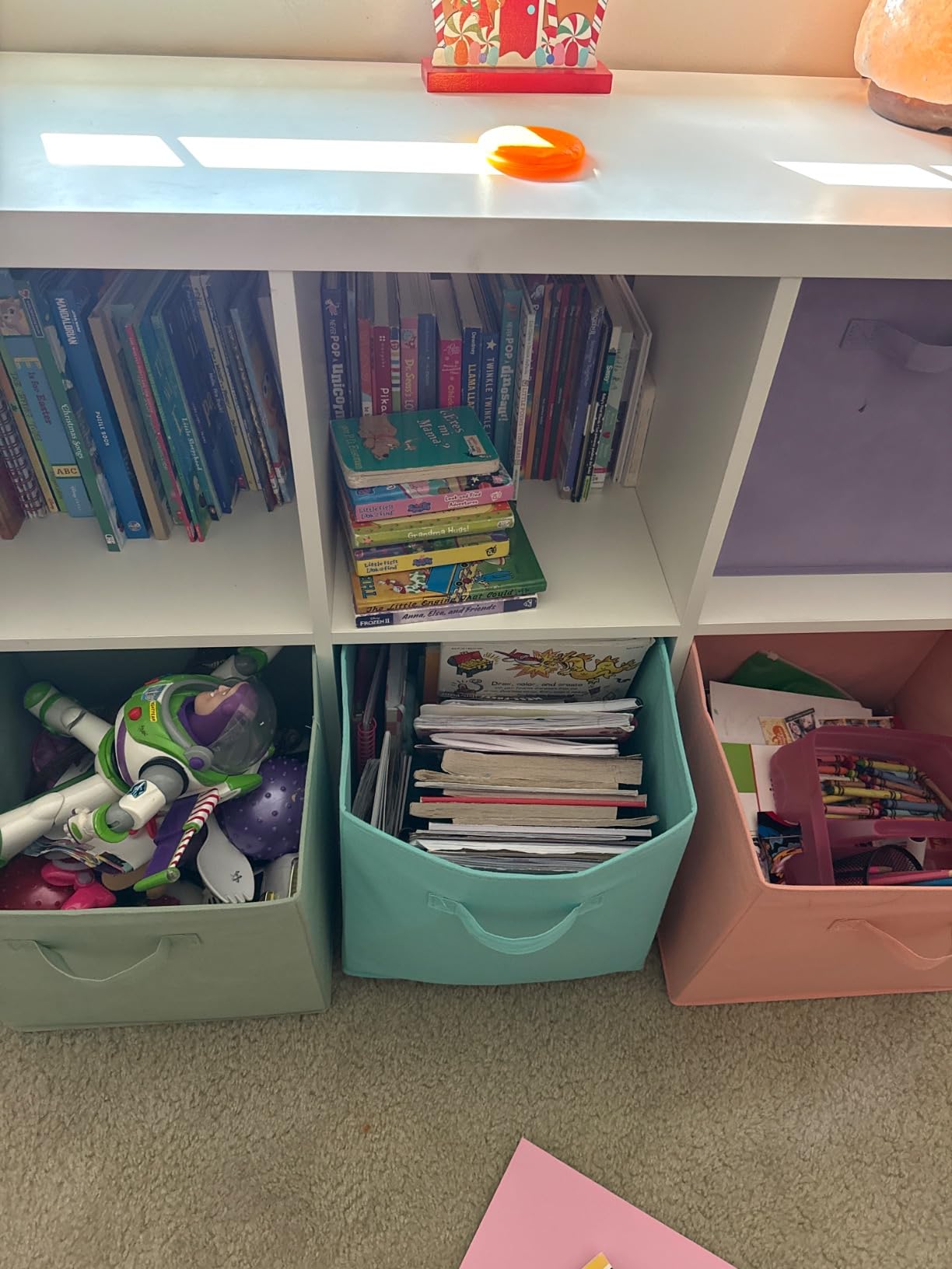 Sorbus 11 Inch Fabric Storage Cubes - Sturdy Collapsible Bins With Handle - 6 Foldable Baskets for Organizing Clothes, Toys, Books - Multi Colored Storage Baskets for Shelves, Kids Room, Closets customer photo 1
