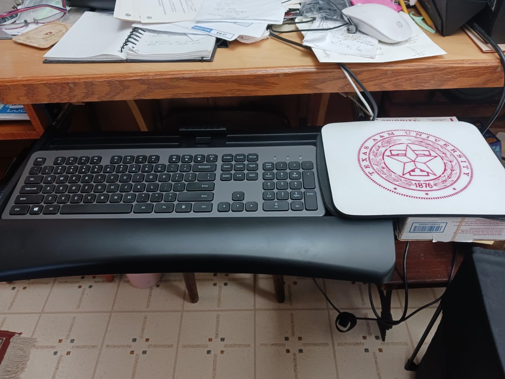 Mount-It! Keyboard Tray Under Desk with Adjustable Mouse Platform - Easy-Glide Sliding Drawer Under Desk Slide Out - Ergonomic Under Key Board Shelf for Office, Gaming, and Workstations customer photo 2