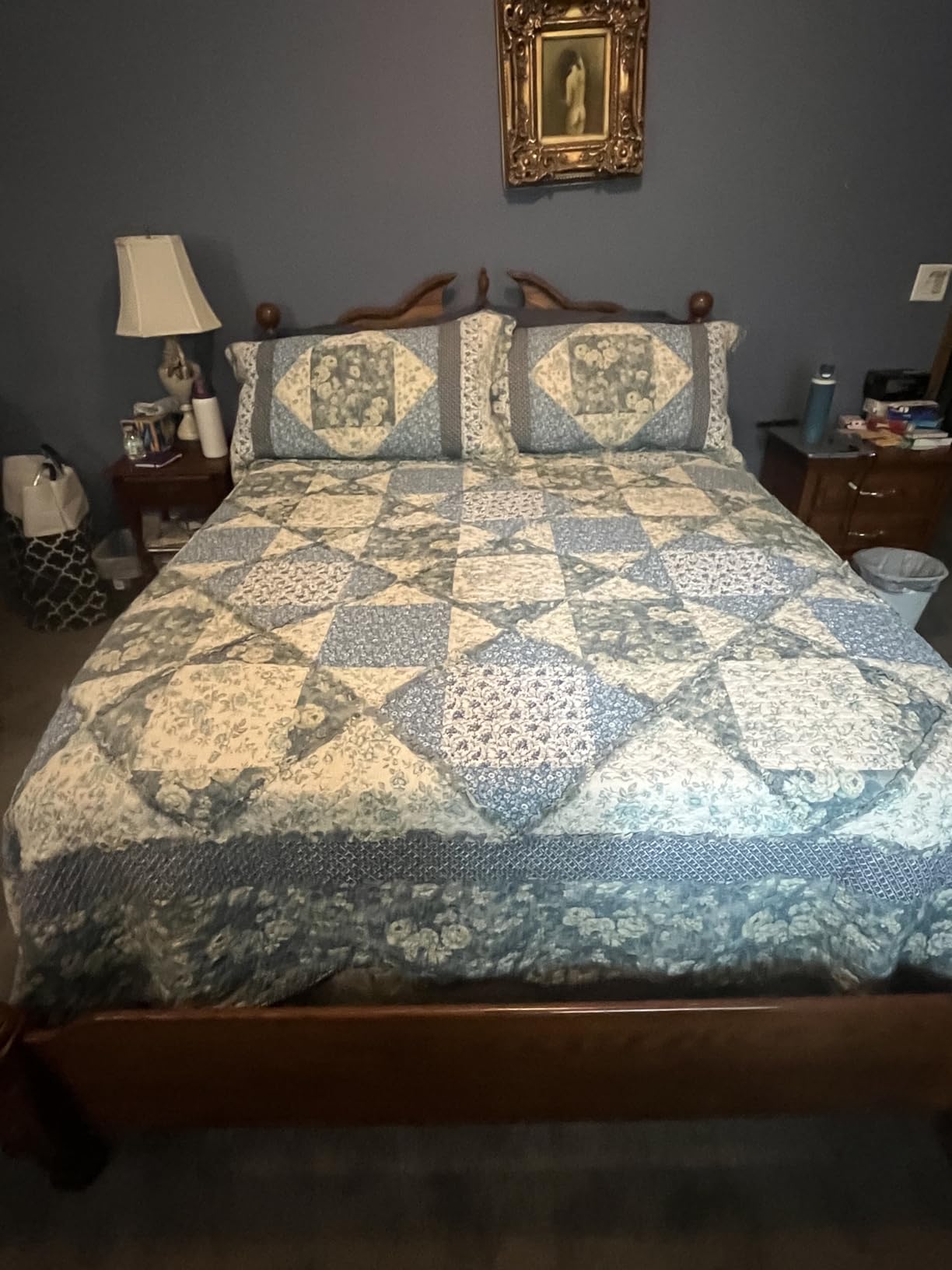 Cozy Line Home Fashions Floral Real Patchwork Green Peach Scalloped Edge Country 100% Cotton Quilt Bedding Set, Reversible Coverlet Bedspread (Celia, Queen - 3 piece) customer photo 1