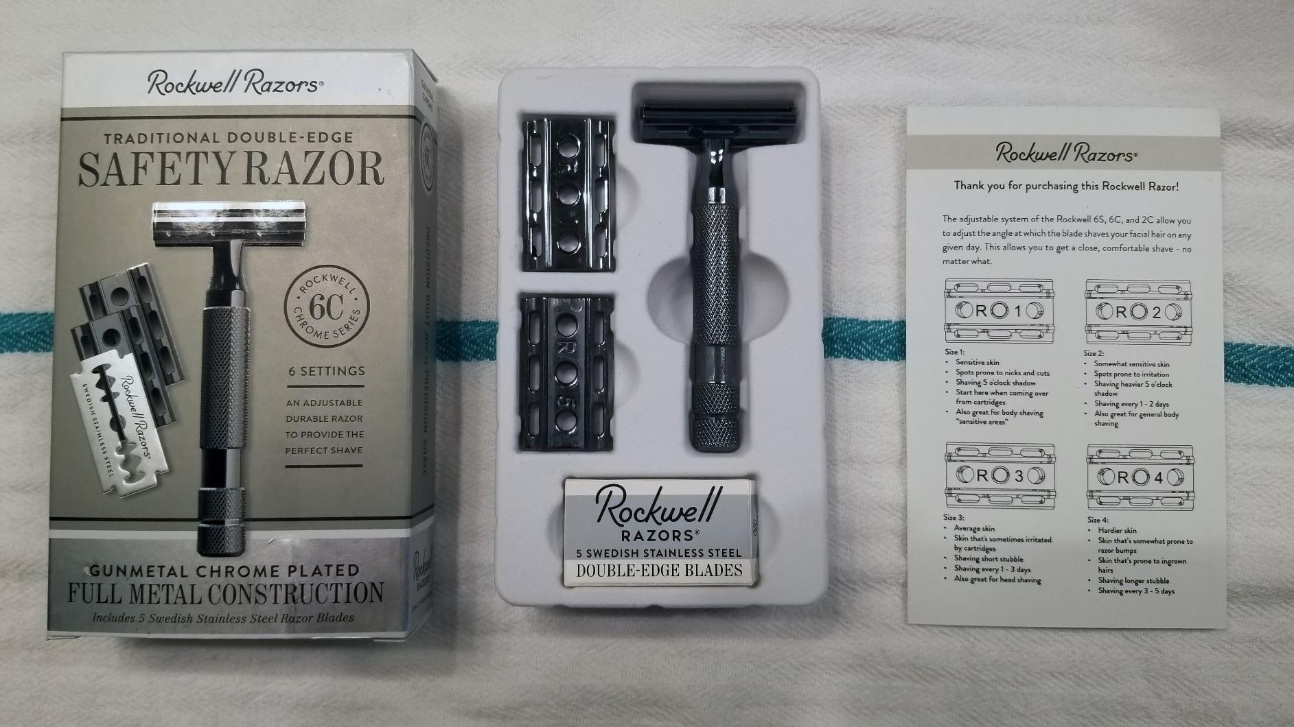 ROCKWELL RAZORS 6C Gunmetal Chrome Safety Razor with 6 Adjustable Shave Settings and 5 Fully Recyclable Razor Blades customer photo 2