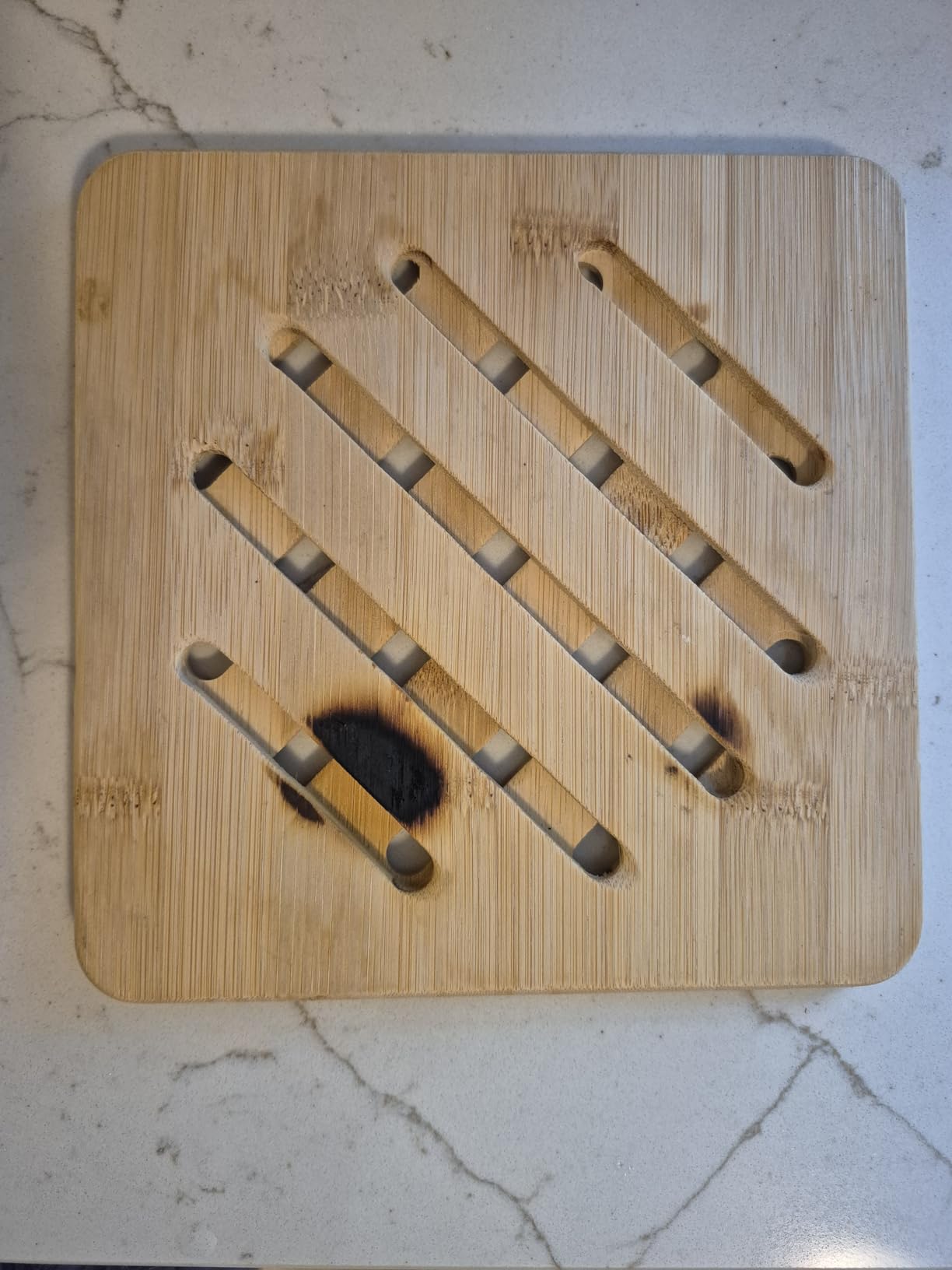 Hot Pads Trivet, Table Solid Bamboo Wood Trivets for Hot Dishes and Pot with Non-Slip Pads Heat Resistant Pads Teapot Trivet 4pcs(Multi Size,2 Square 2 Round) customer photo 1