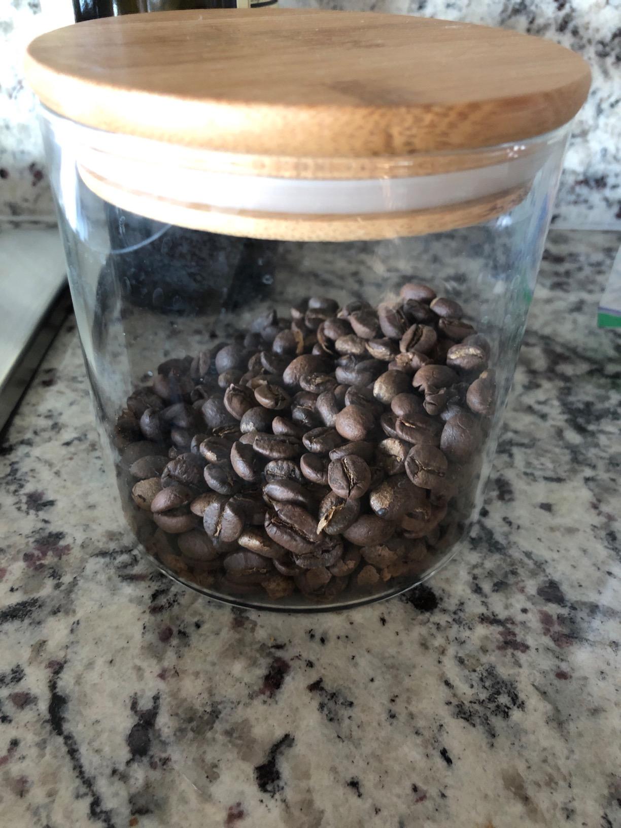 77L 18 Oz/550 ML Glass Jar with Lid, Clear Thickened Version Glass Storage Containers with Sealed Bamboo Lid, For Coffee, Sugar, Spices, Tea, Beans, Candy, Cookie customer photo 1