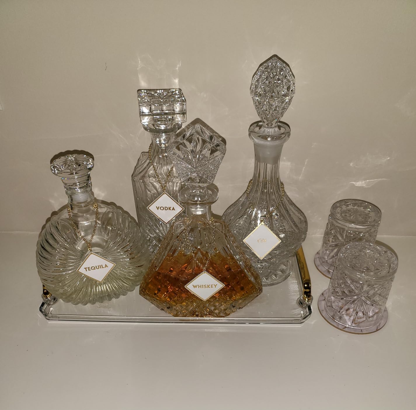 Whiskey Decanter Set with 2 Old Fashioned Whisky Glasses for Liquor Scotch Bourbon or Wine - Irish Cut customer photo 2