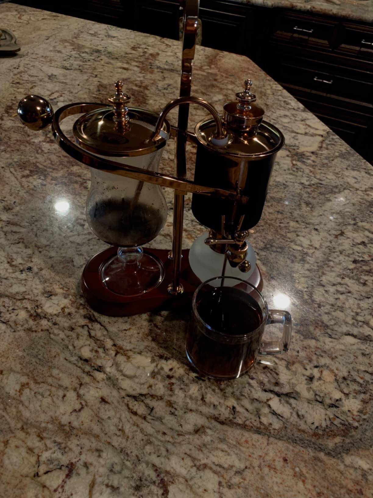 Nispira Belgium Royal Family Balance Syphon Unique Gravity Vintage Coffee Maker Vacuum Brewing System Copper 500 ml customer photo 1