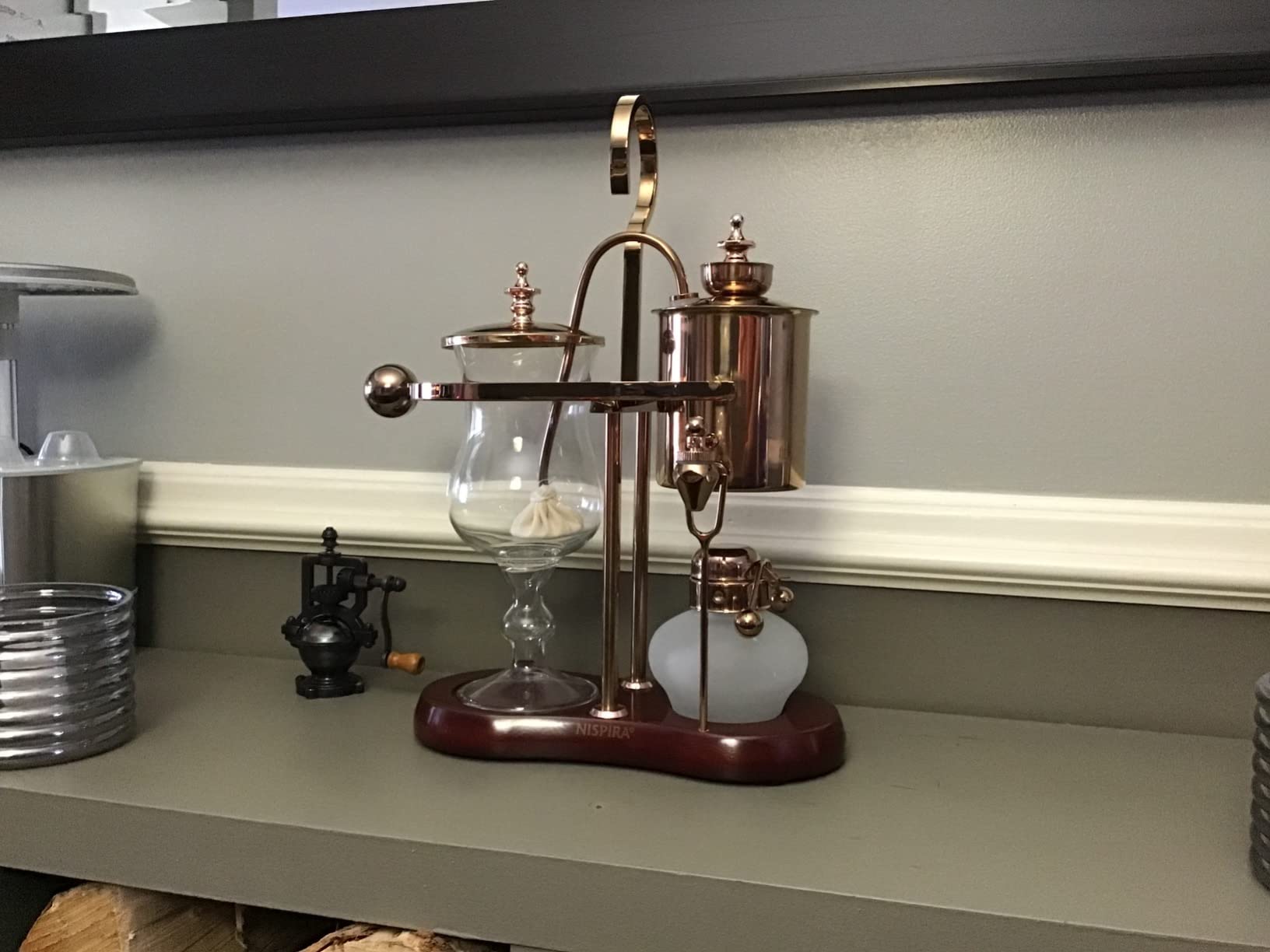 Nispira Belgium Royal Family Balance Syphon Unique Gravity Vintage Coffee Maker Vacuum Brewing System Copper 500 ml customer photo 2