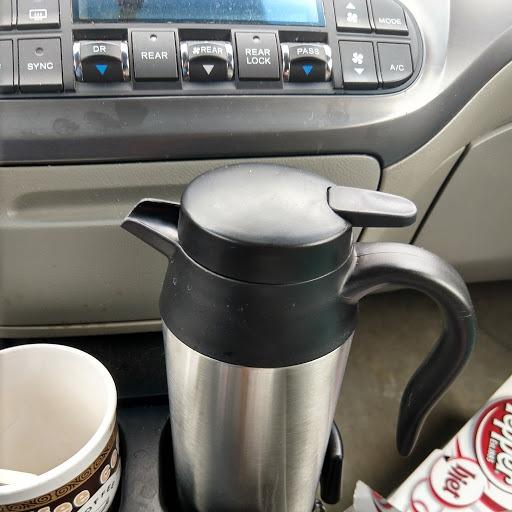 Sunsbell Portable Electric Car Kettle - 650ml Car Kettle Water Boiler 12V Car Heating Travel Cup Stainless Steel Car Heated Travel Mug Car Coffee Cup Warmer with DC 12V Charger for Car (Sliver) customer photo 2