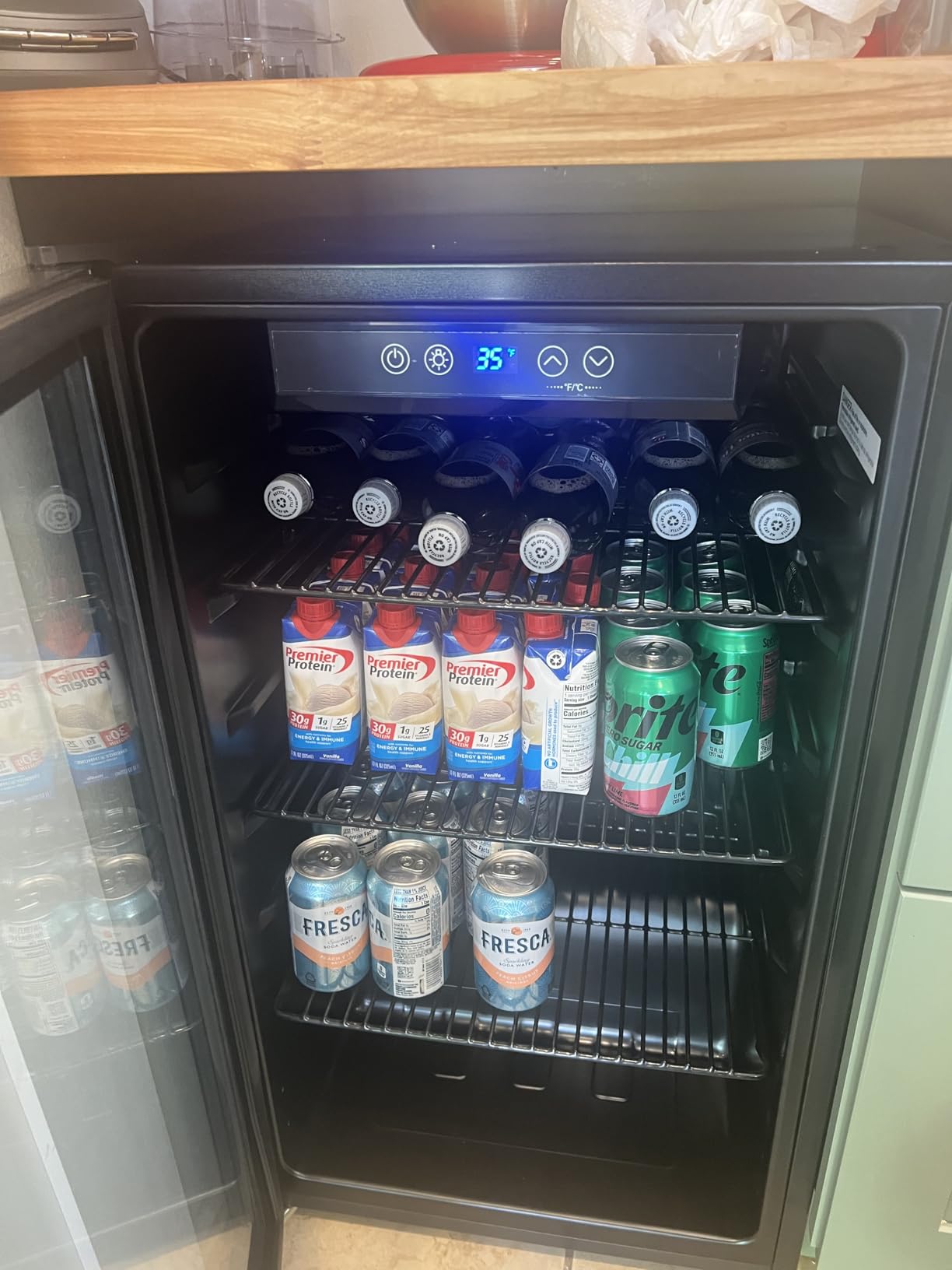 hOmeLabs Beverage Refrigerator and Cooler - Mini Fridge with Glass Door for Soda Beer or Wine - 120 Cans Capacity - Small Drink Dispenser Machine for Office or Bar with Adjustable Removable Shelves customer photo 2