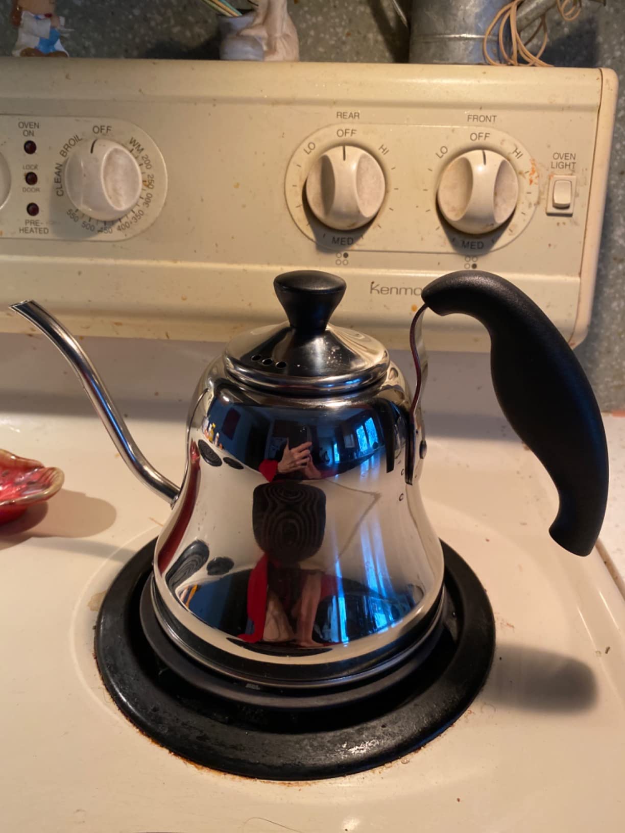 Tea Kettle for Stovetop, Gooseneck Pour Over, Flow Control, 28oz, Silver | Food Grade Stainless Steel, for Home & Kitchen, Precise Gooseneck Spout, Induction & Gas Applicable customer photo 1