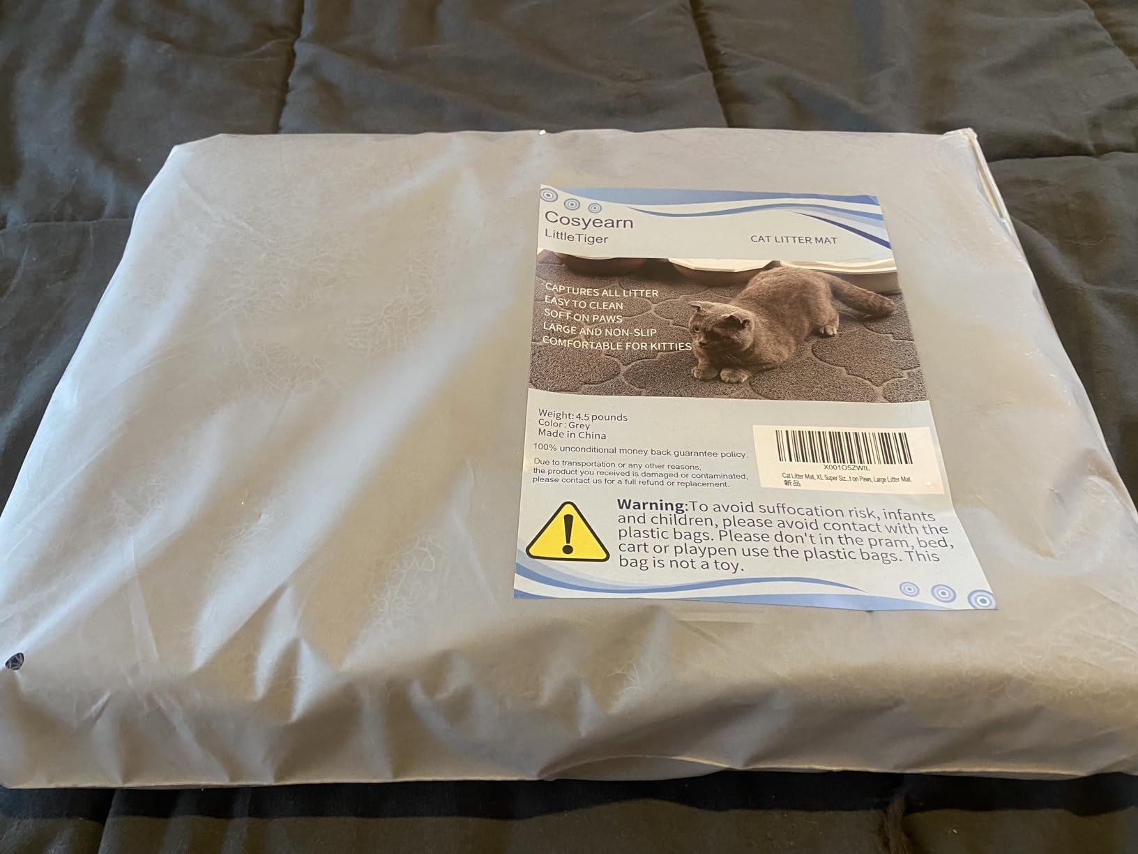 LittleTiger Cat Litter Mat, XL Super Size, Phthalate Free, Easy to Clean, 46x35 Inches, Durable, Soft on Paws, Large Litter Mat. customer photo 2